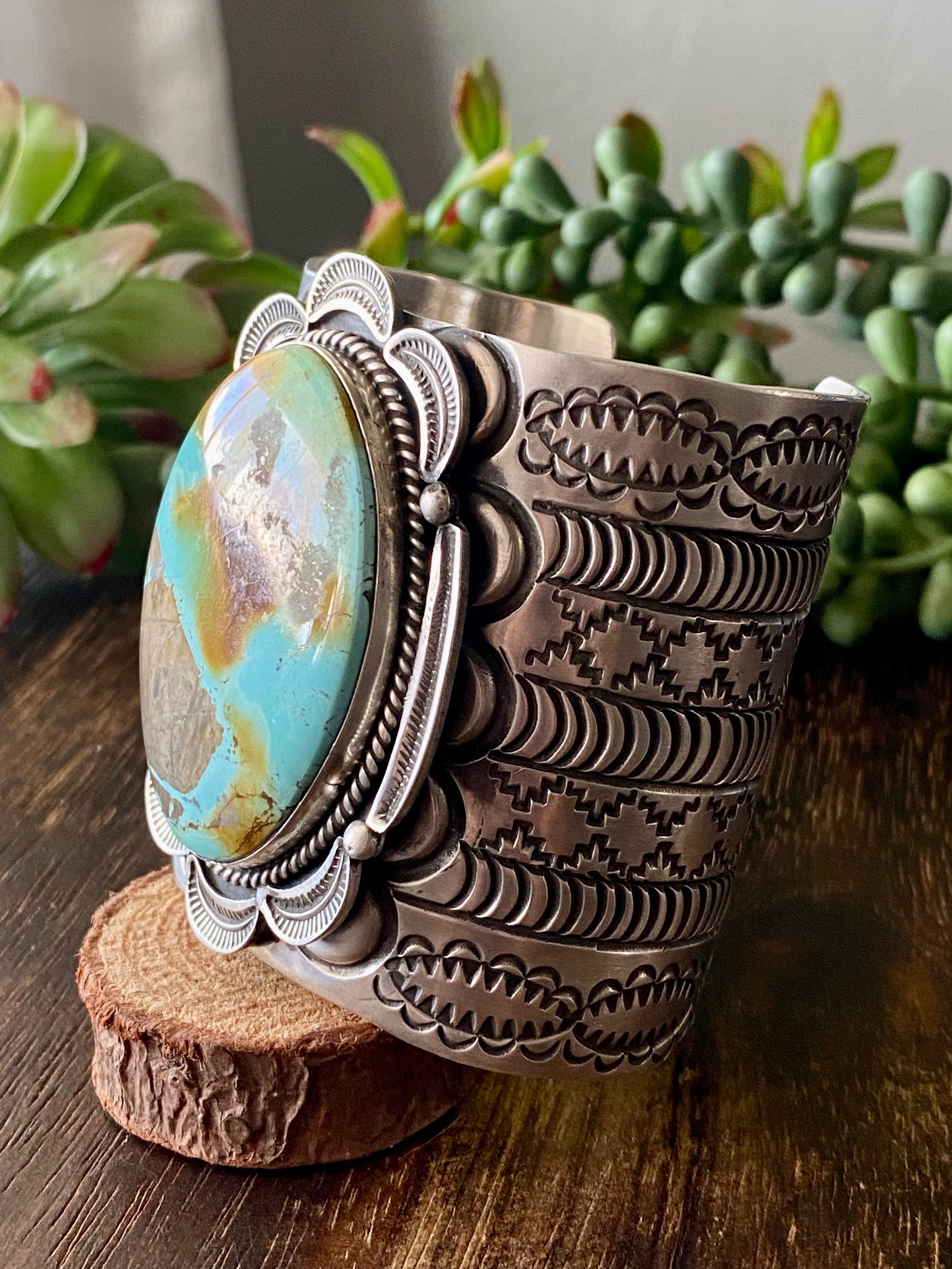Alex Sanchez Natural Royston Turquoise & Sterling Silver Cuff Bracelet