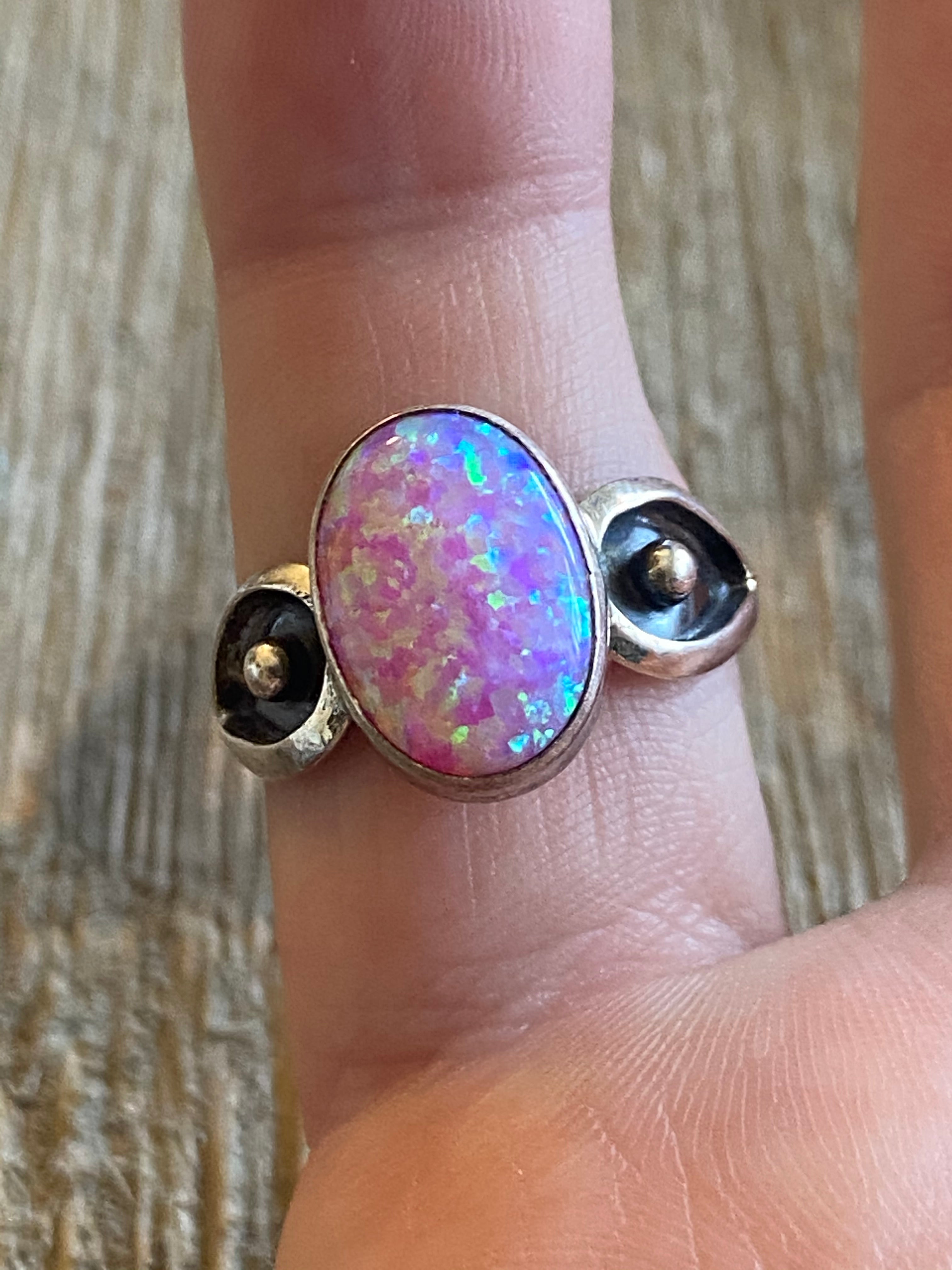Navajo Opal & Sterling Silver Ring Size 6