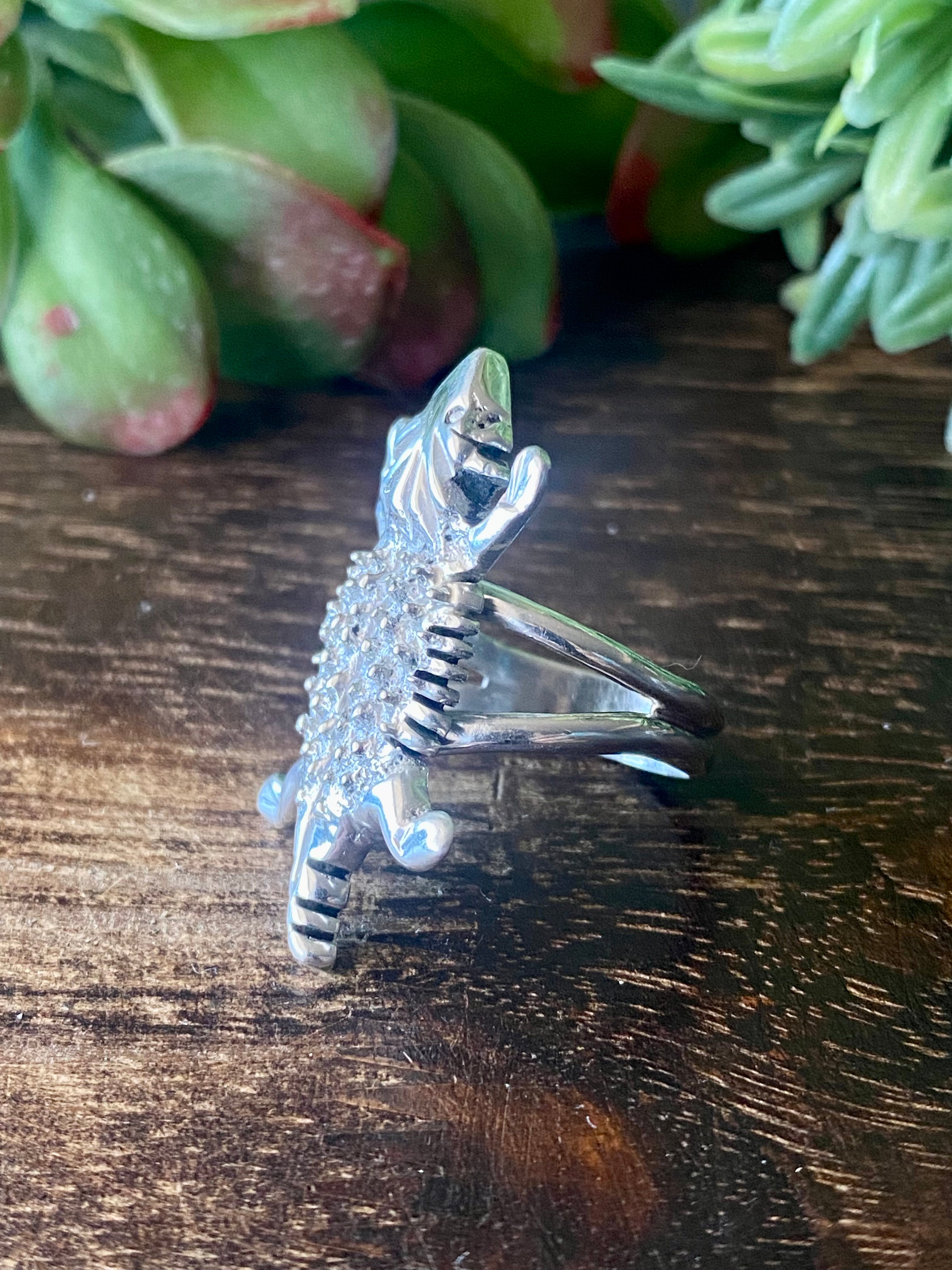 Navajo Made Sterling Silver Horny Toads Rings