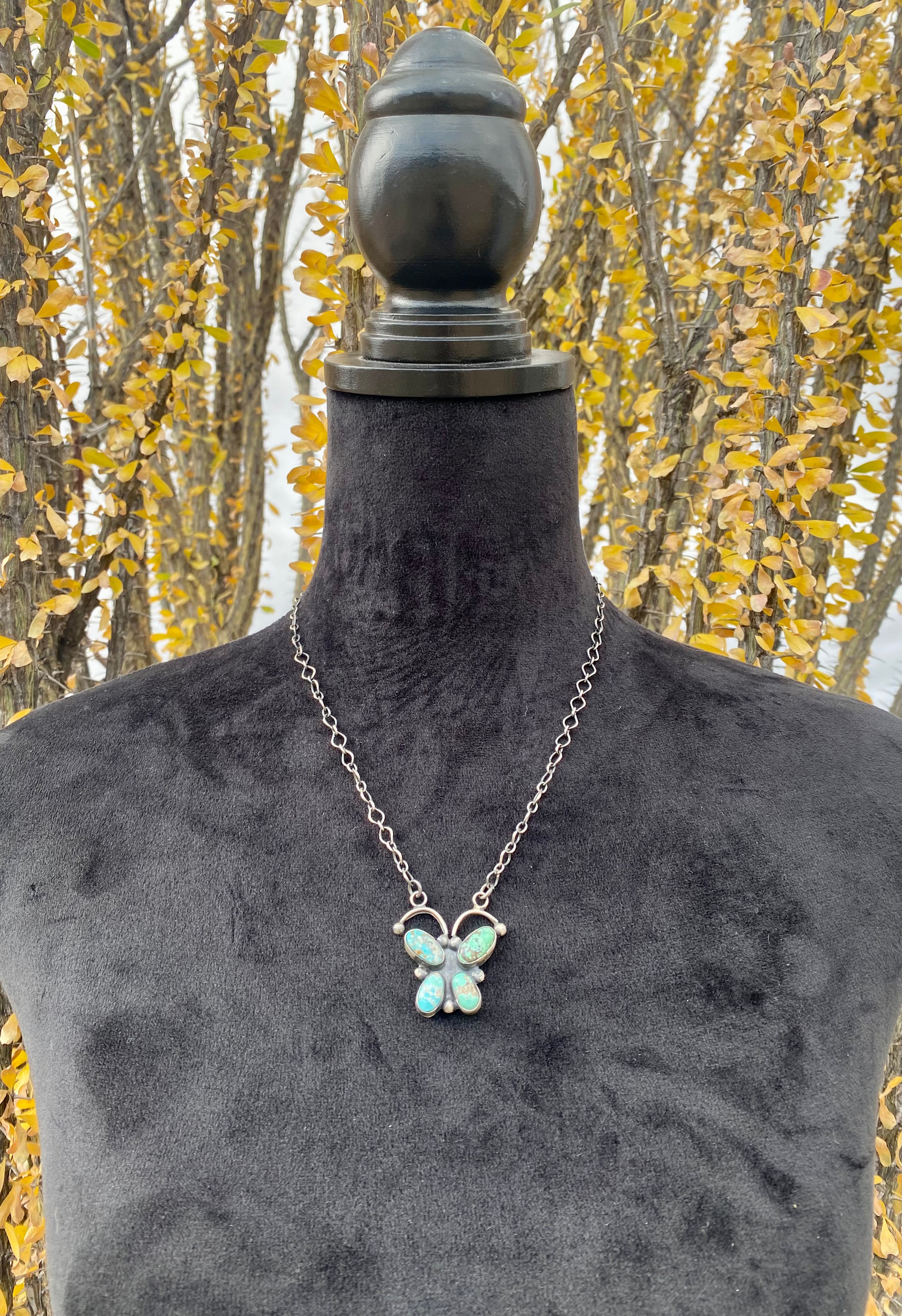 Ella Peters Dry Creek Turquoise & Sterling Silver Butterfly Necklace