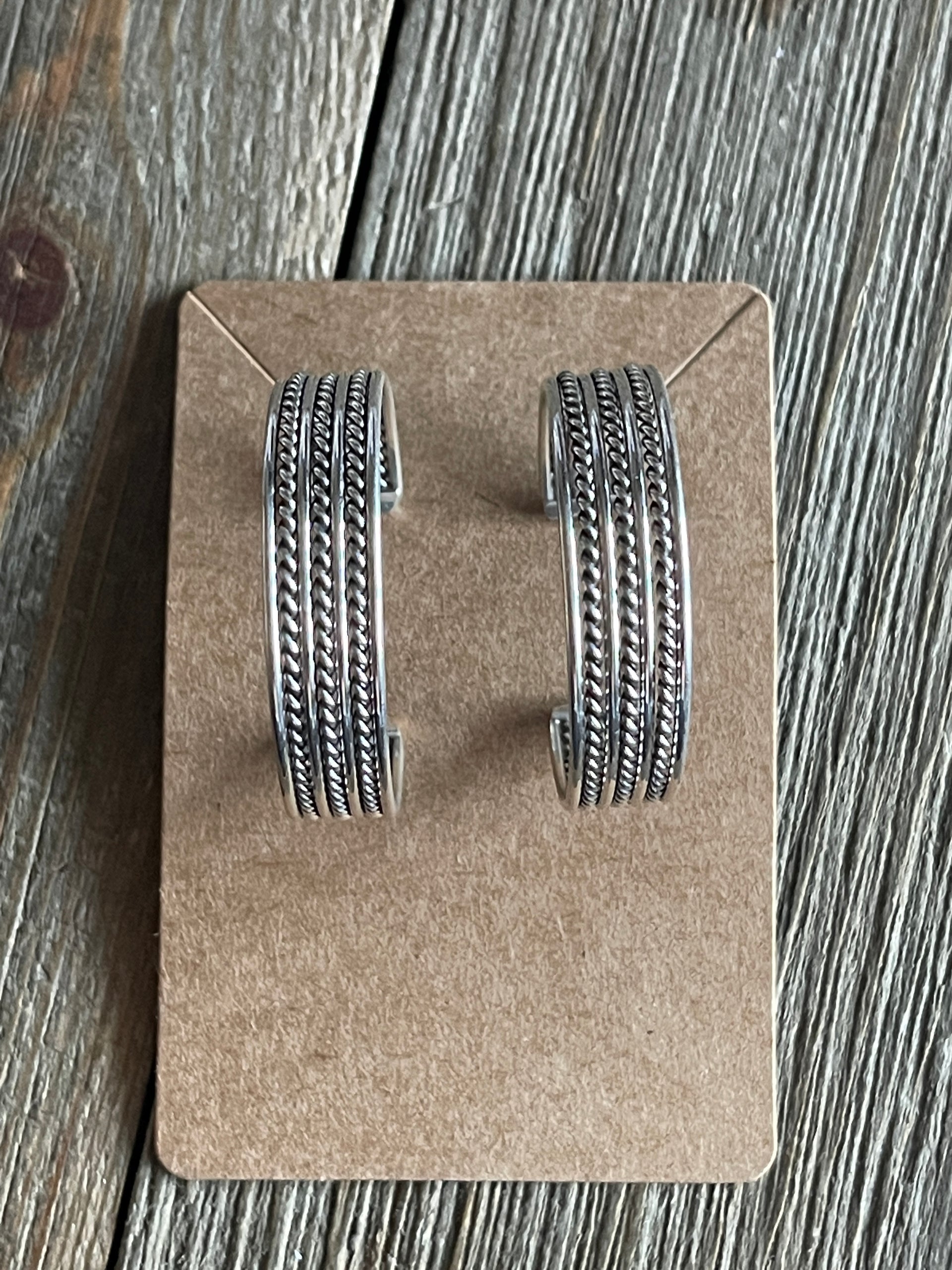 Navajo Sterling Silver Hoop Earrings