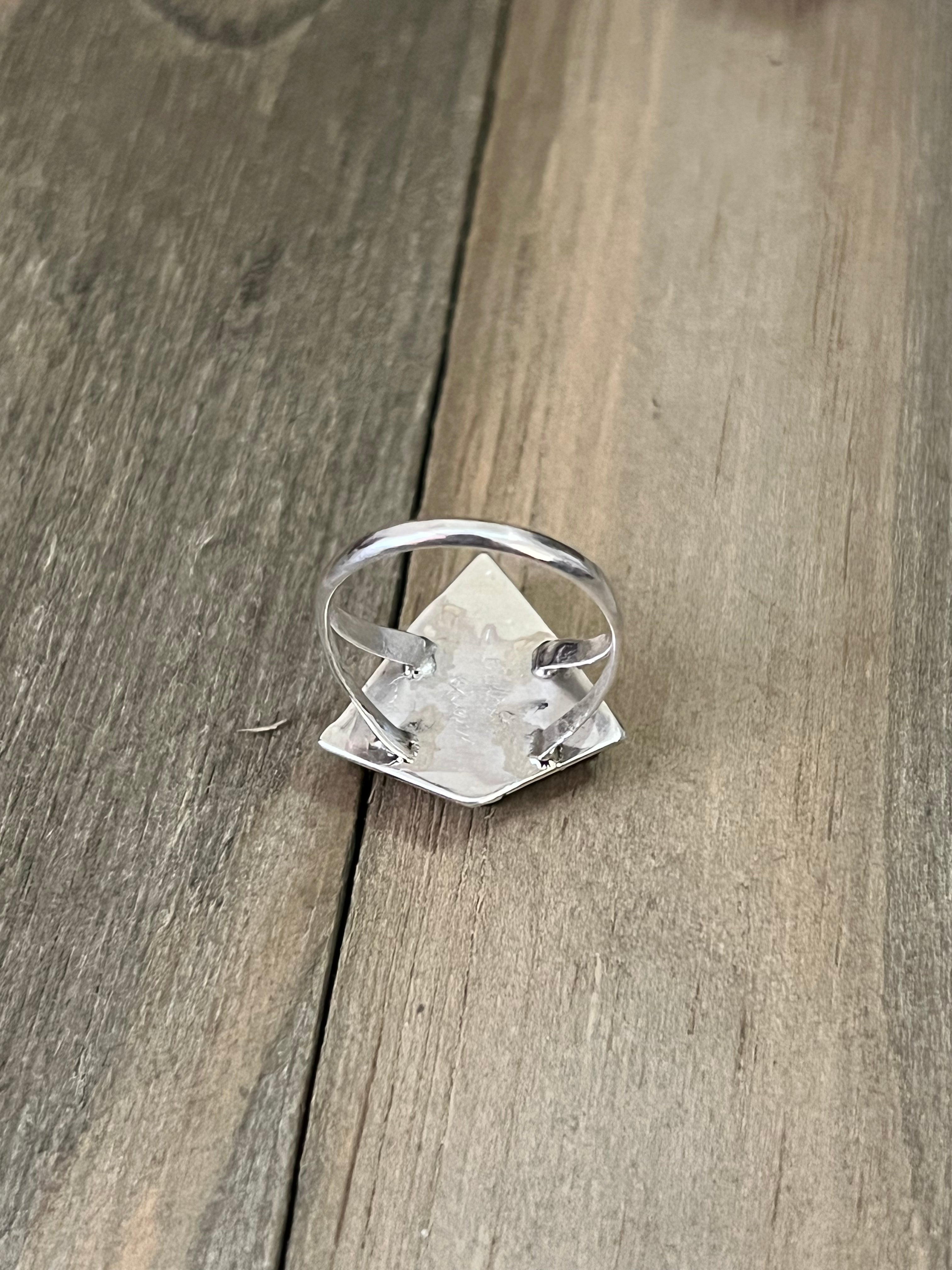 Zuni Made Multi Stone & Sterling Silver Inlay Ring