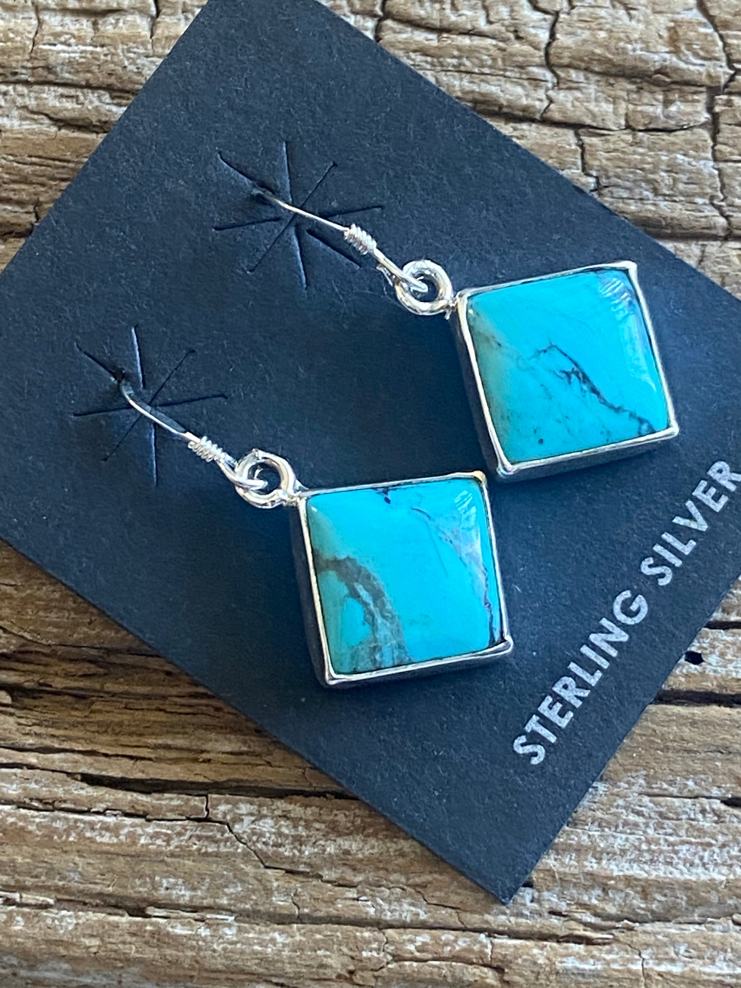 Navajo Turquoise & Sterling Silver Dangles