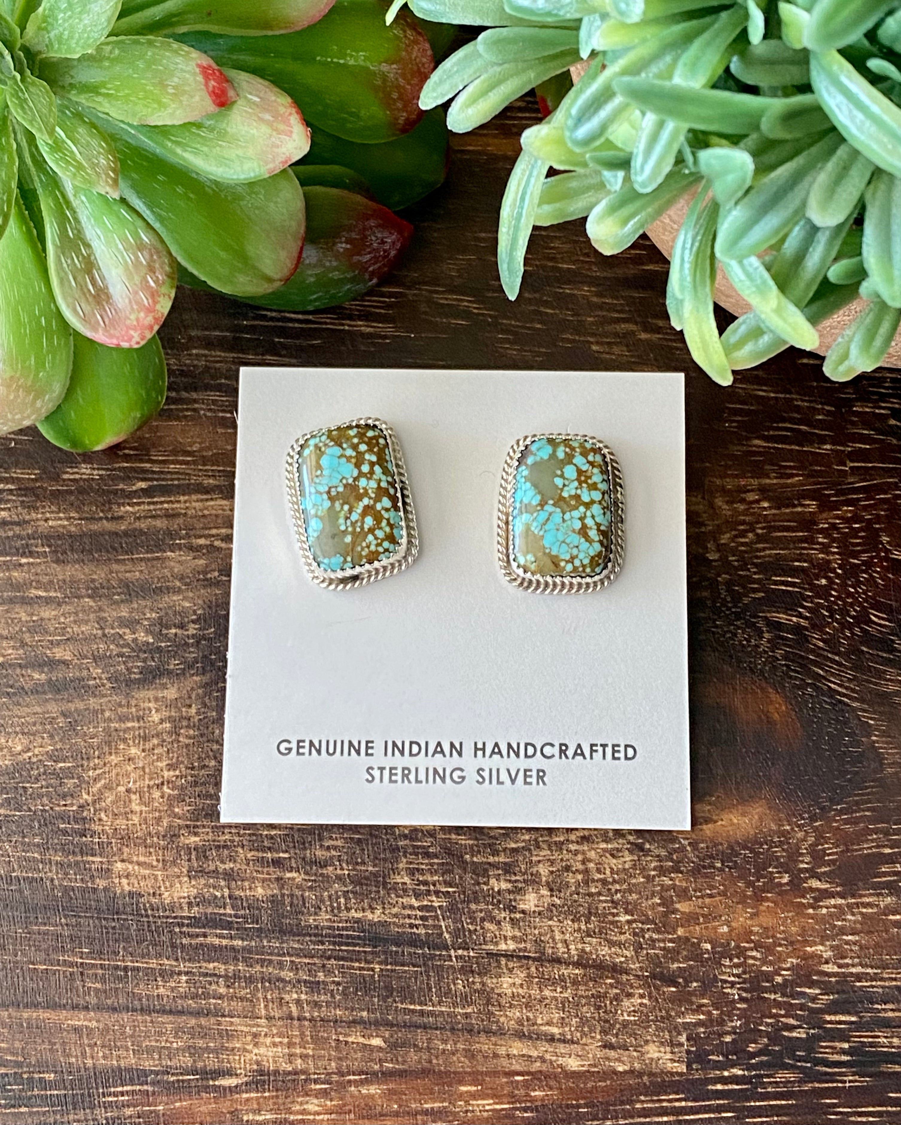 Reda Galvan Royston Turquoise & Sterling Silver Post Earrings