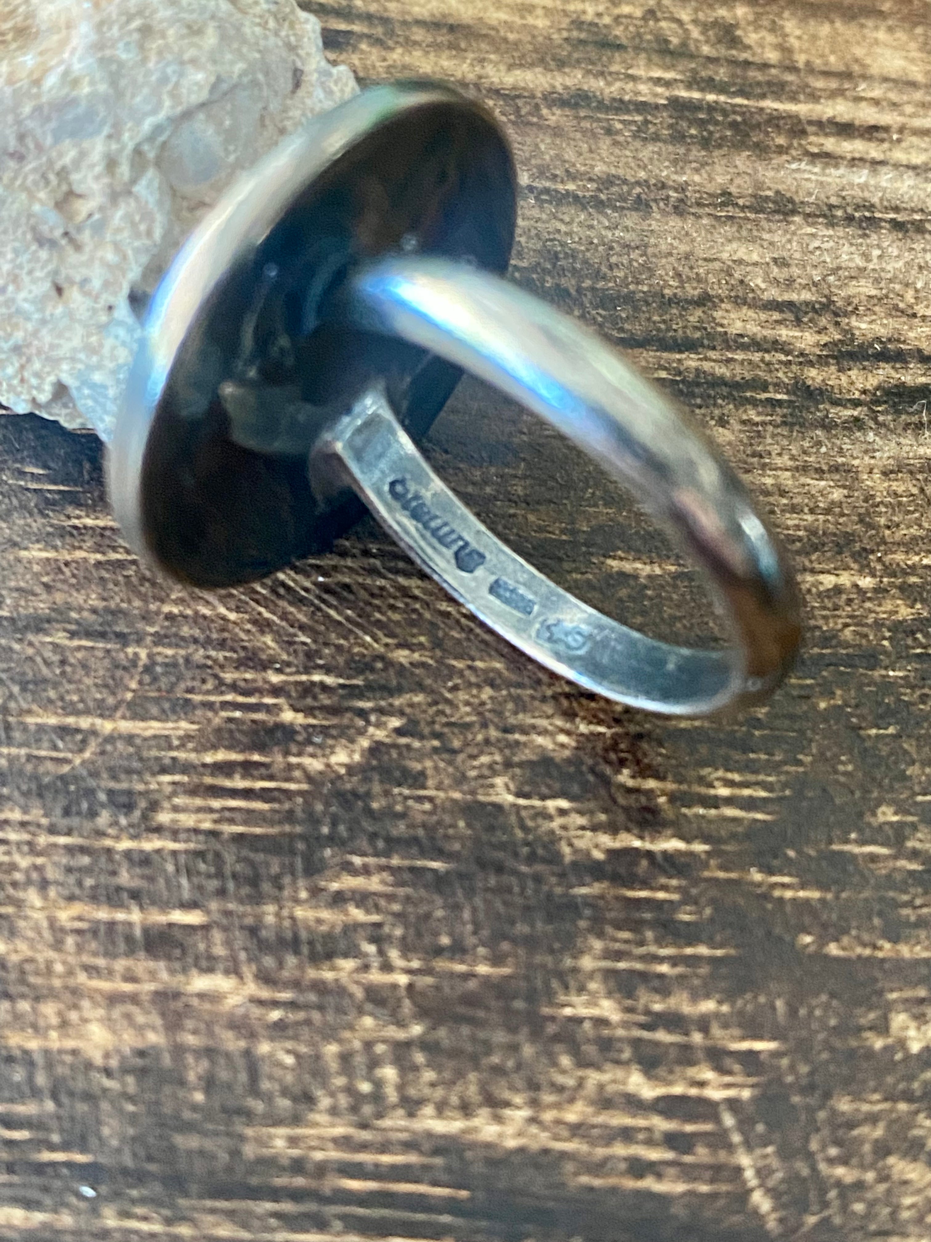 Navajo Made Sterling Silver Nickle Coin Ring Size 10.5