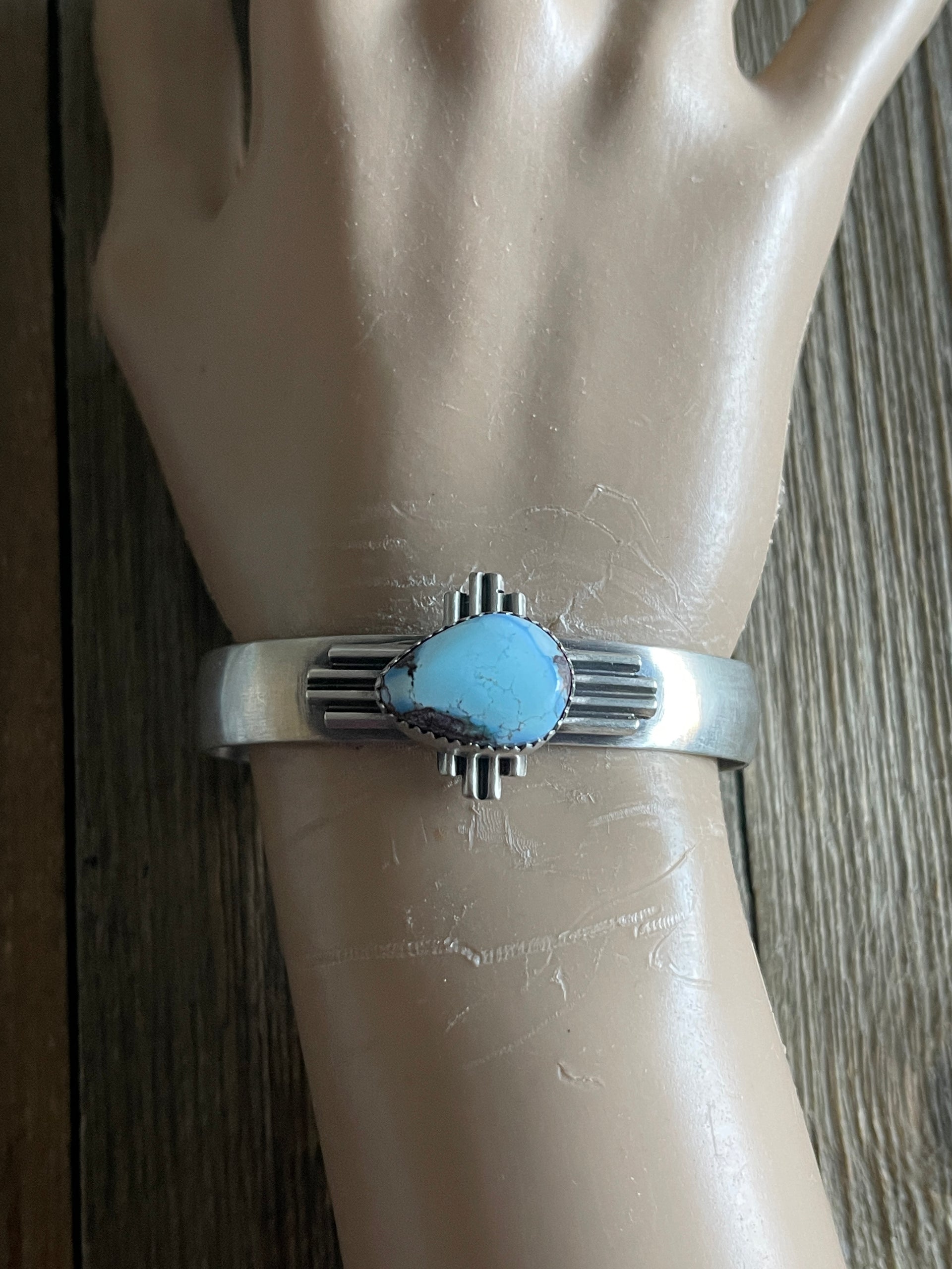 Gary Spencer Golden Hill’s Turquoise & Sterling Silver Zia Cuff Bracelet