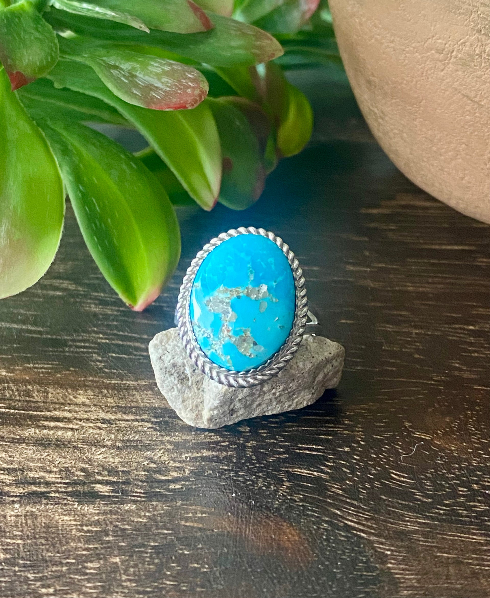 Reda Galvan South Hill Turquoise & Sterling Silver Ring Size 9.75