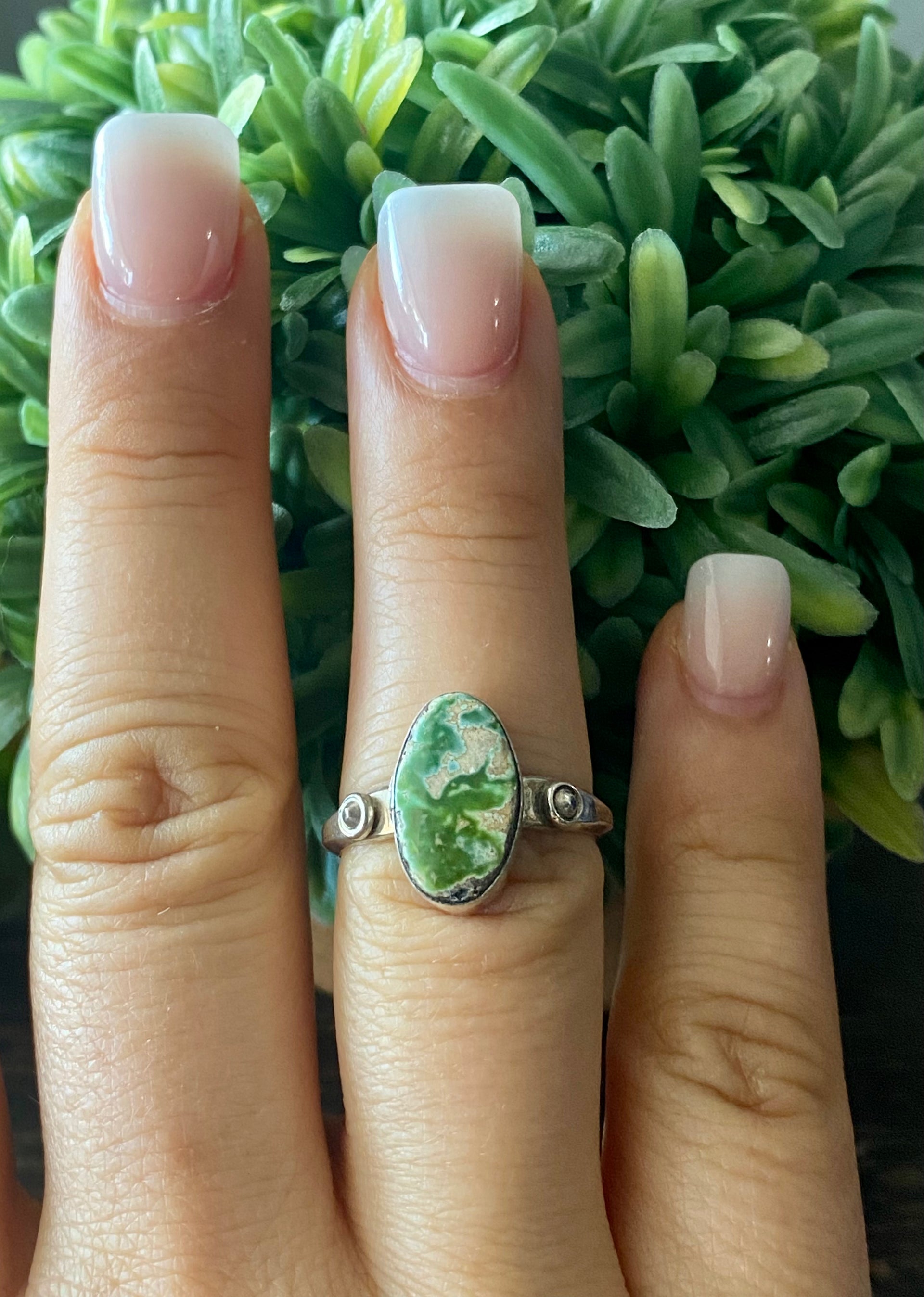 Scott Skeets Sonoran Gold Turquoise & Sterling Silver Ring Size 8.25