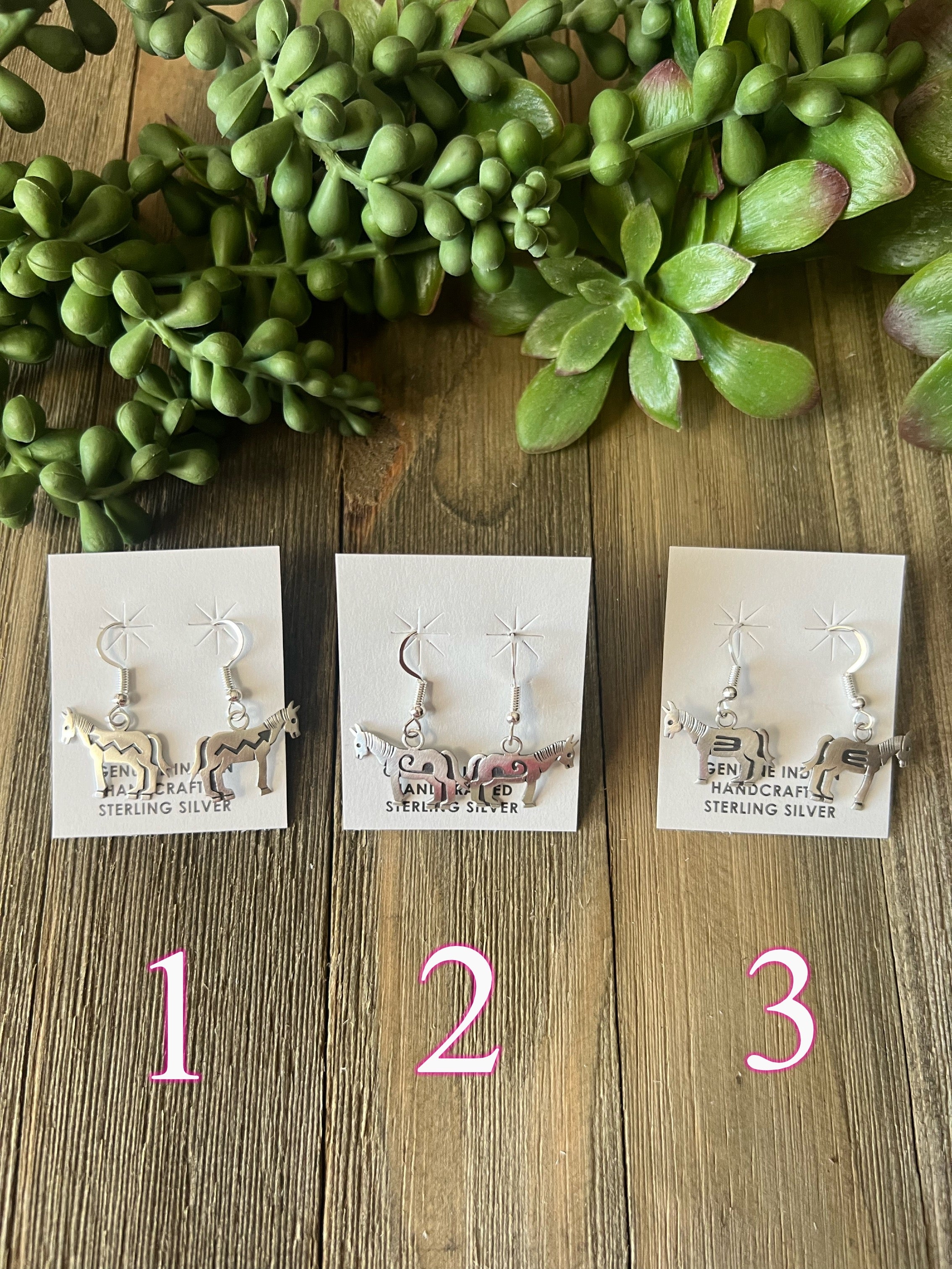 Navajo Made Sterling Silver Donkey Earrings