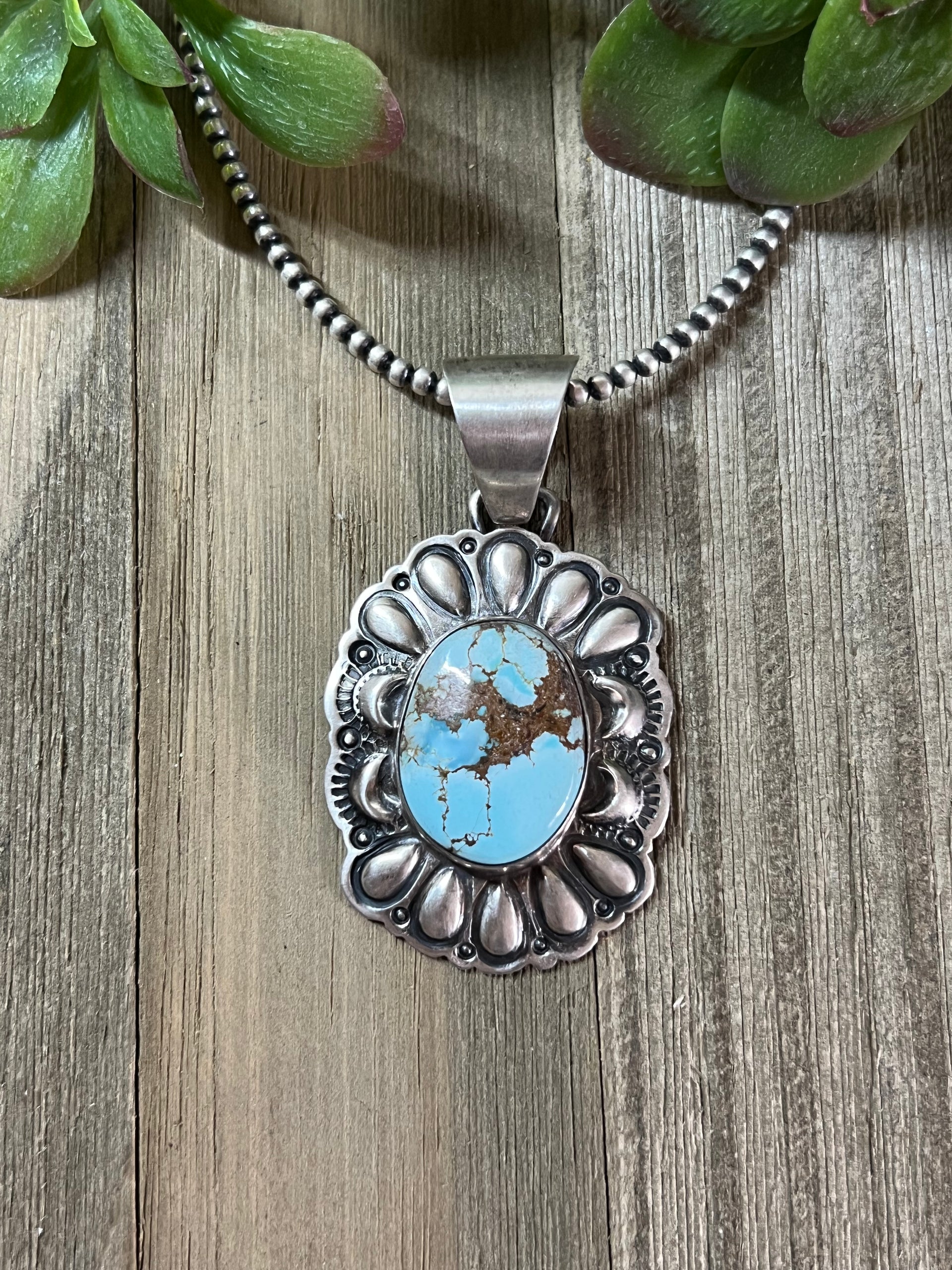 Paul Livingston Golden Hill Turquoise & Sterling Silver Pendant