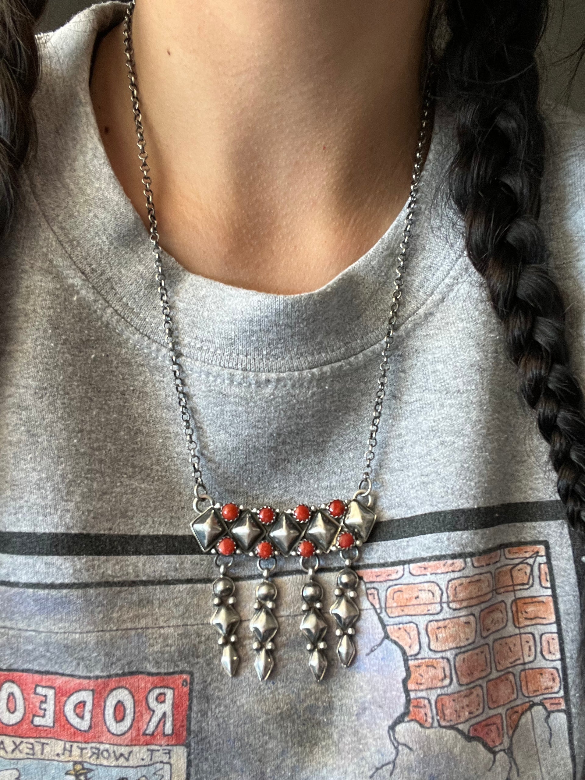 Geraldine James Coral & Sterling Silver Necklace