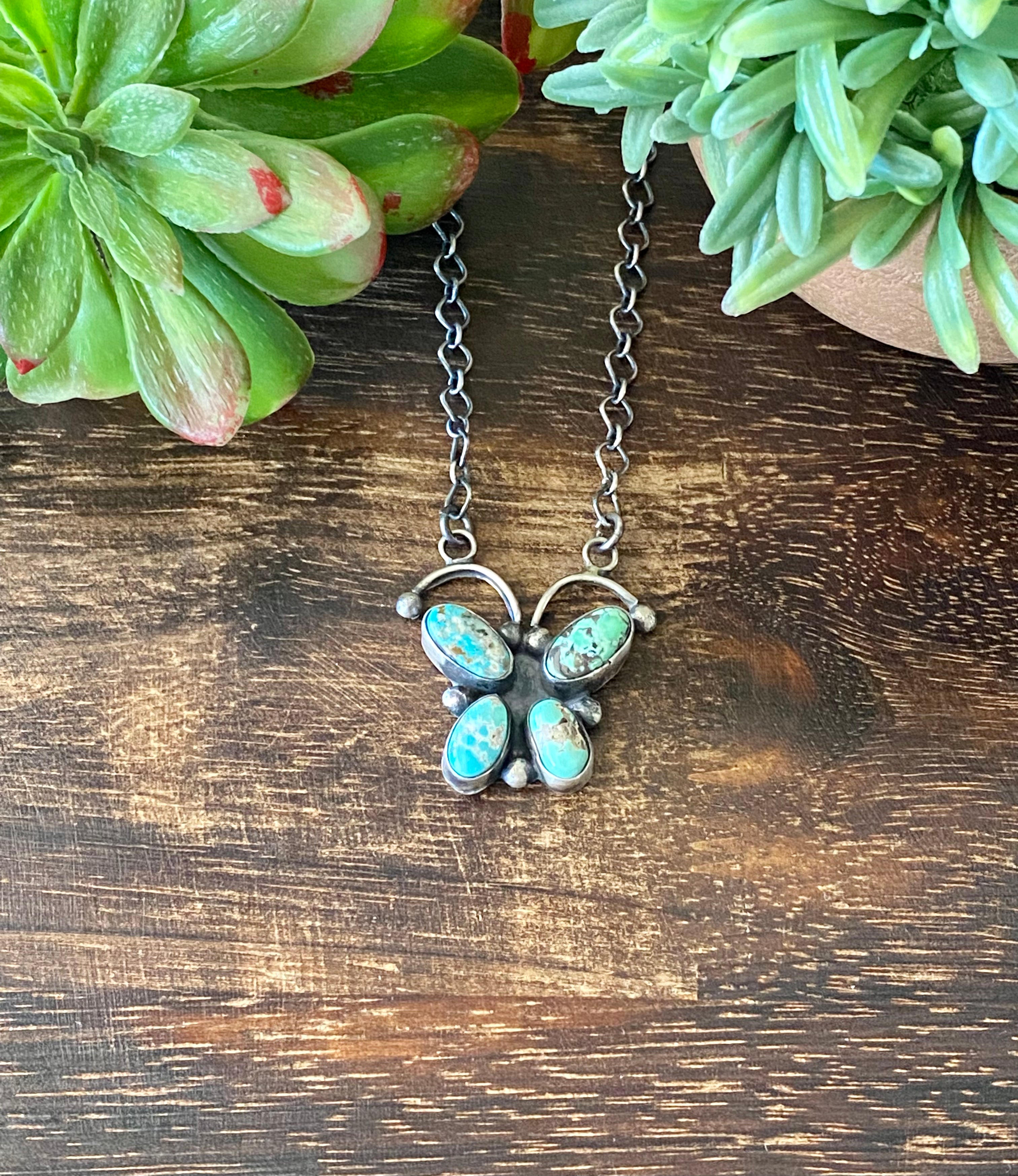 Ella Peters Dry Creek Turquoise & Sterling Silver Butterfly Necklace