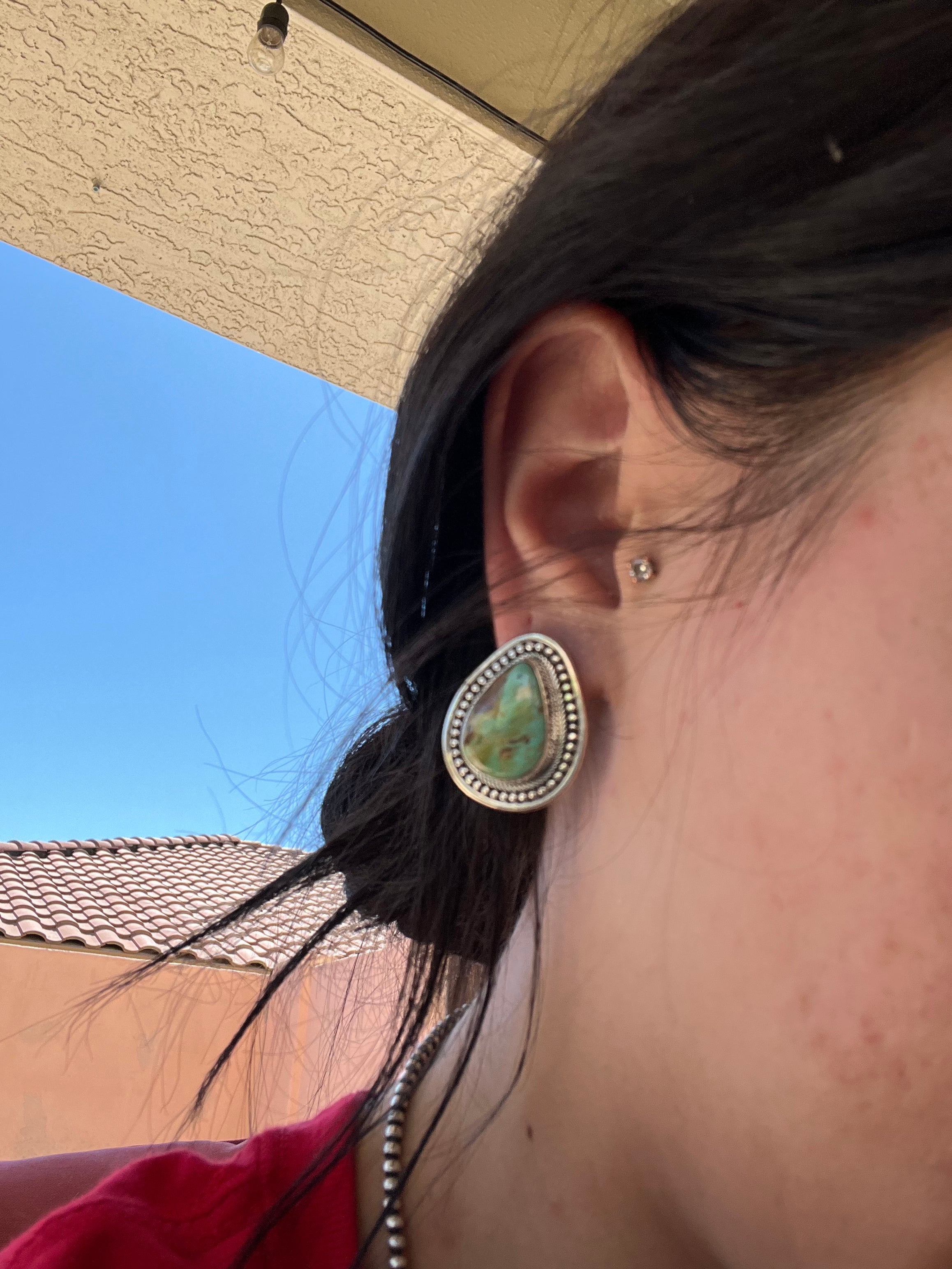 Navajo Turquoise & Sterling Silver Post Earrings