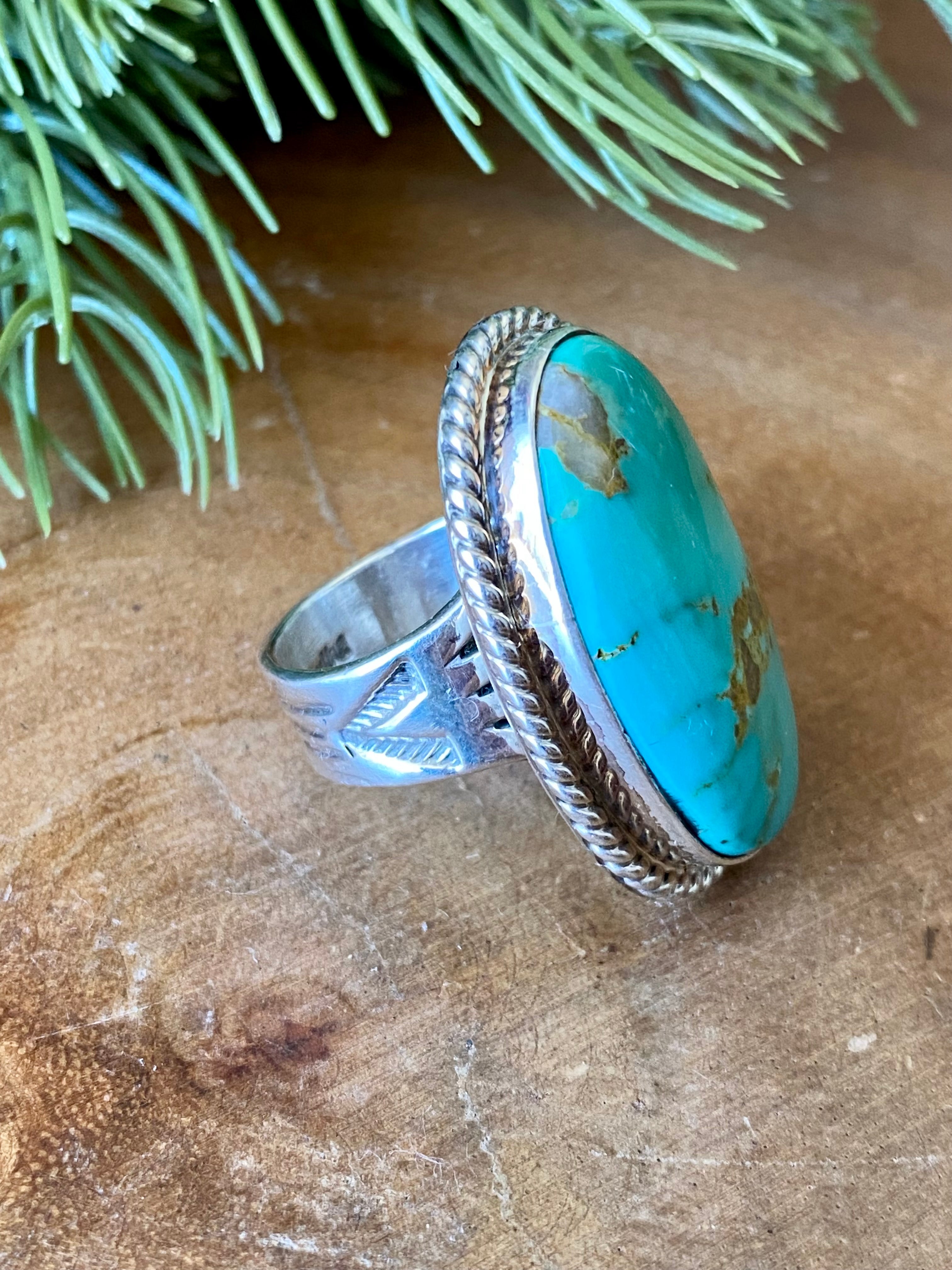 Steve Francisco Royston Turquoise & Sterling Silver Ring Size 7.5