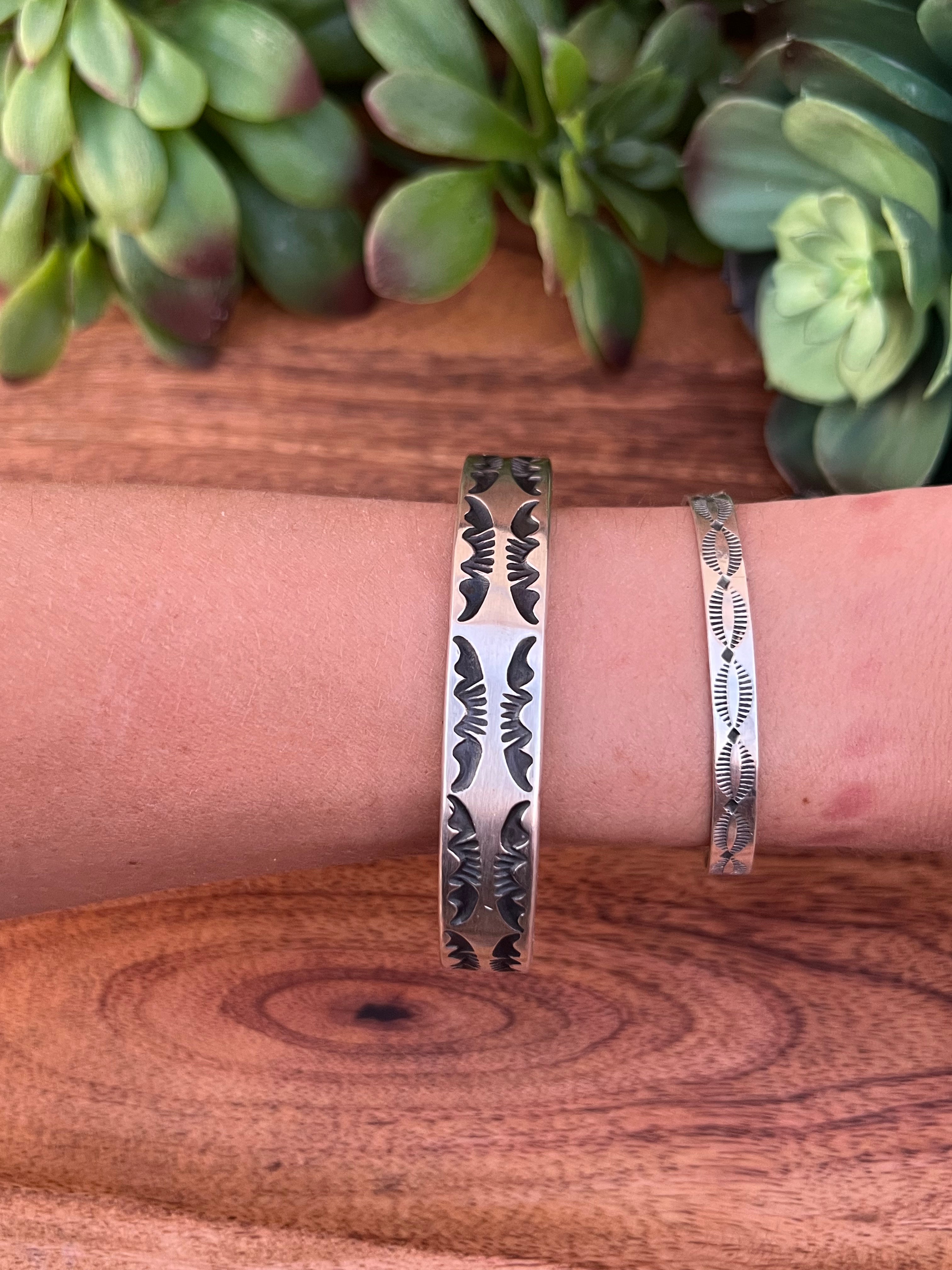 Nora Tahe Navajo Sterling Silver Cuff Bracelet
