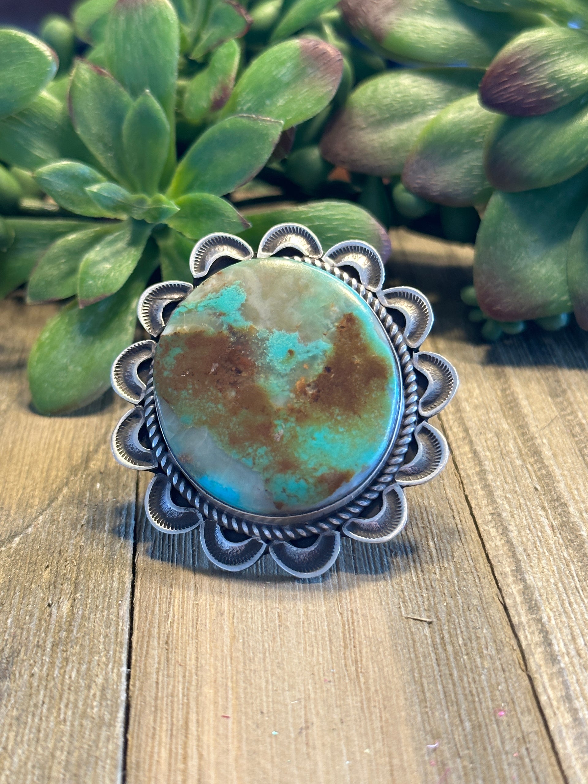 Alex Sanchez Natural Royston & Sterling Silver Adjustable Ring