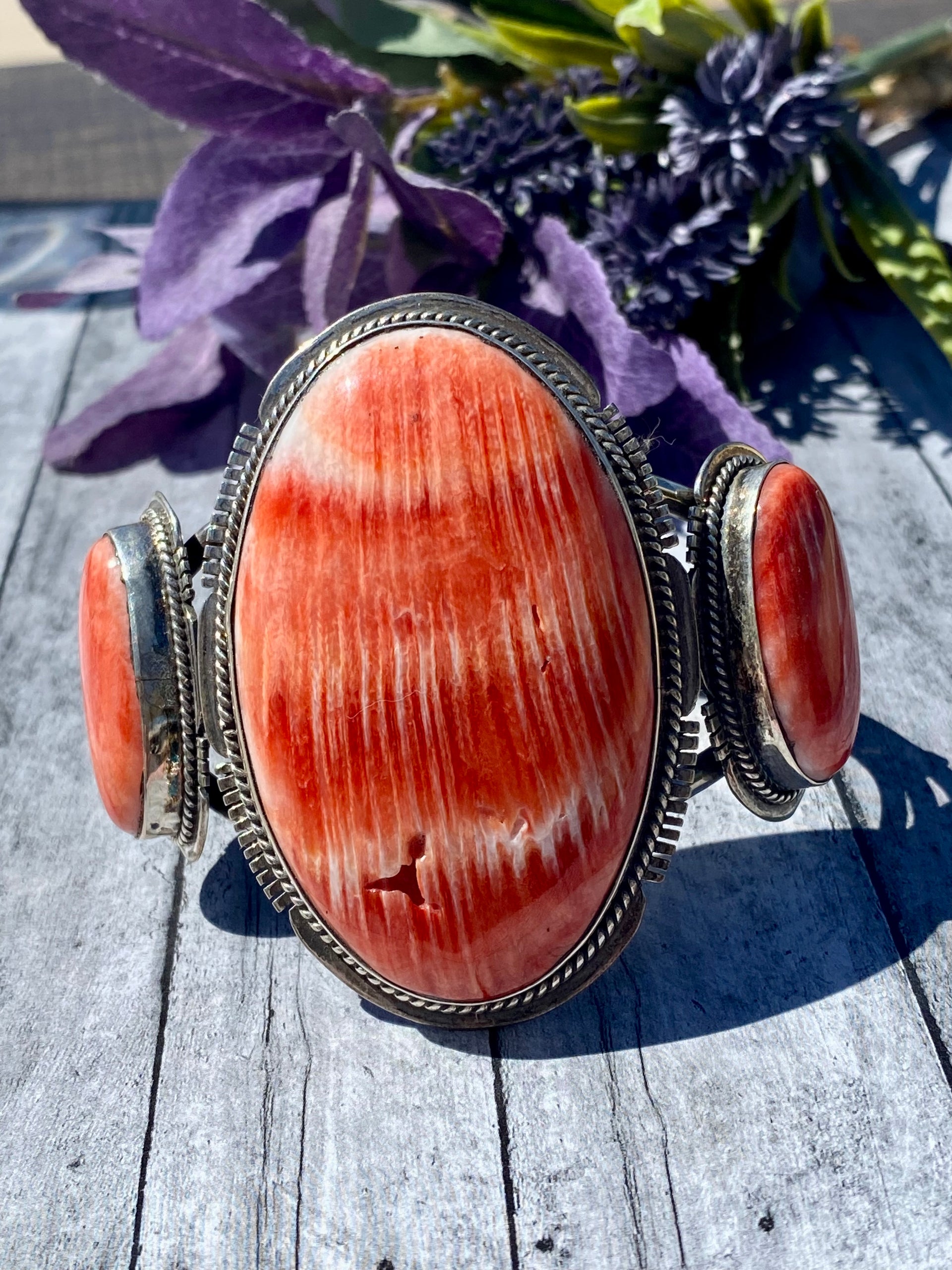 Jimmy Nelson Spiny Oyster & Sterling Silver Cuff Bracelet
