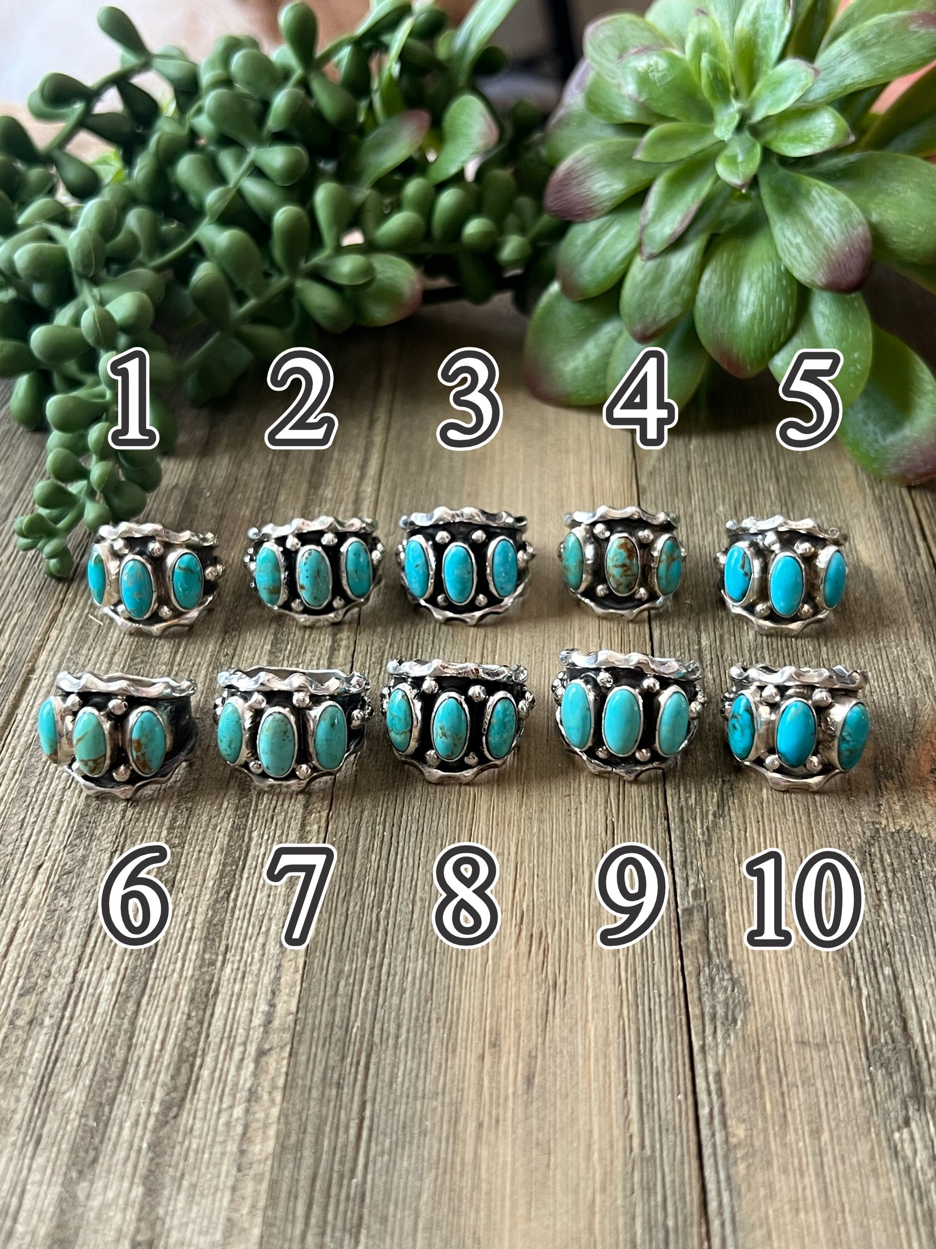 Navajo Made Kingman Turquoise & Sterling Silver Shadowbox Ring
