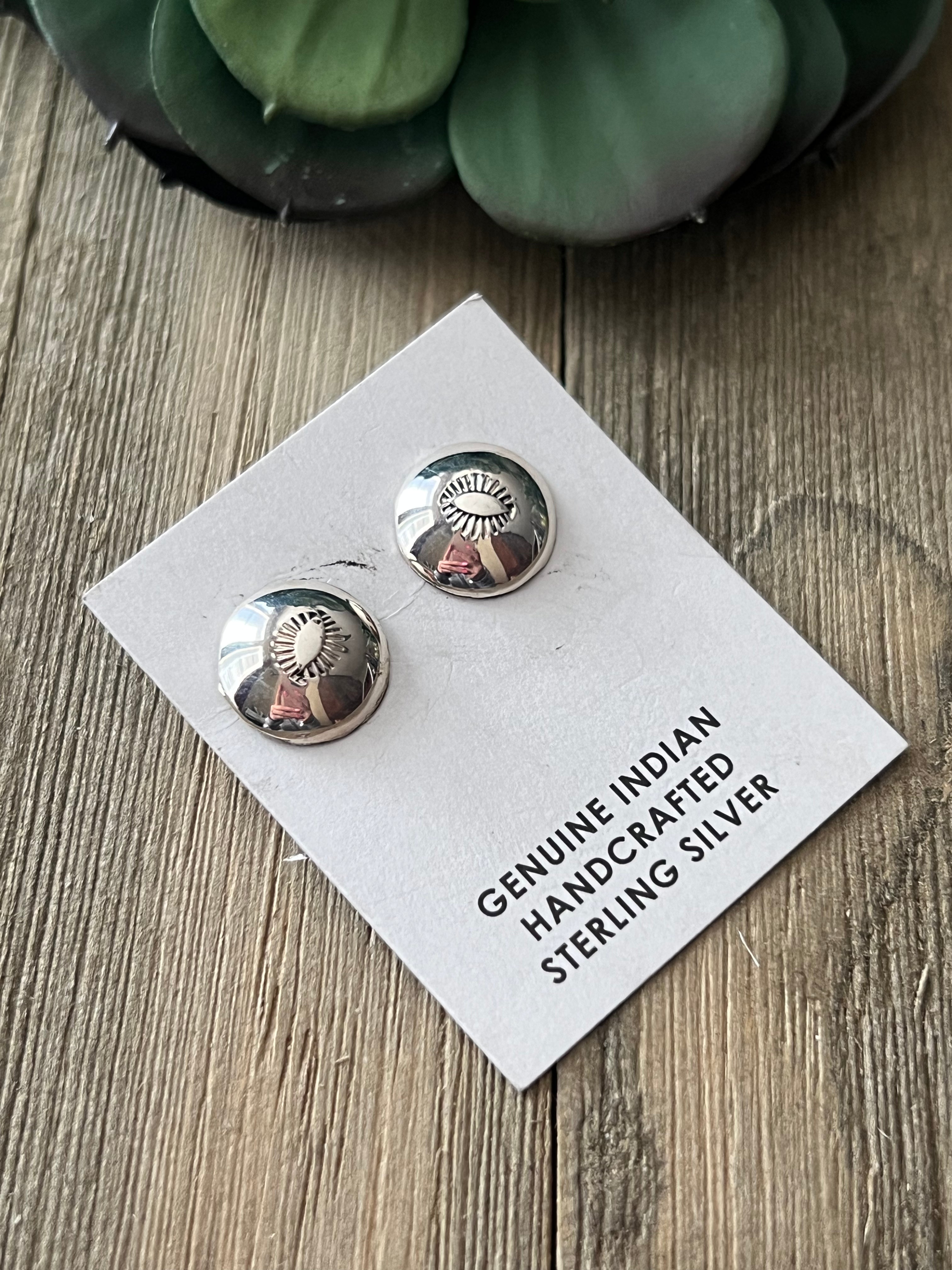 Navajo Made Sterling Silver Post Earrings