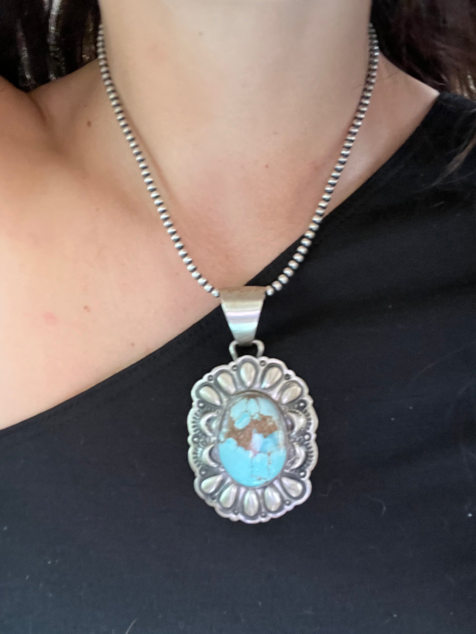 Paul Livingston Golden Hill Turquoise & Sterling Silver Pendant