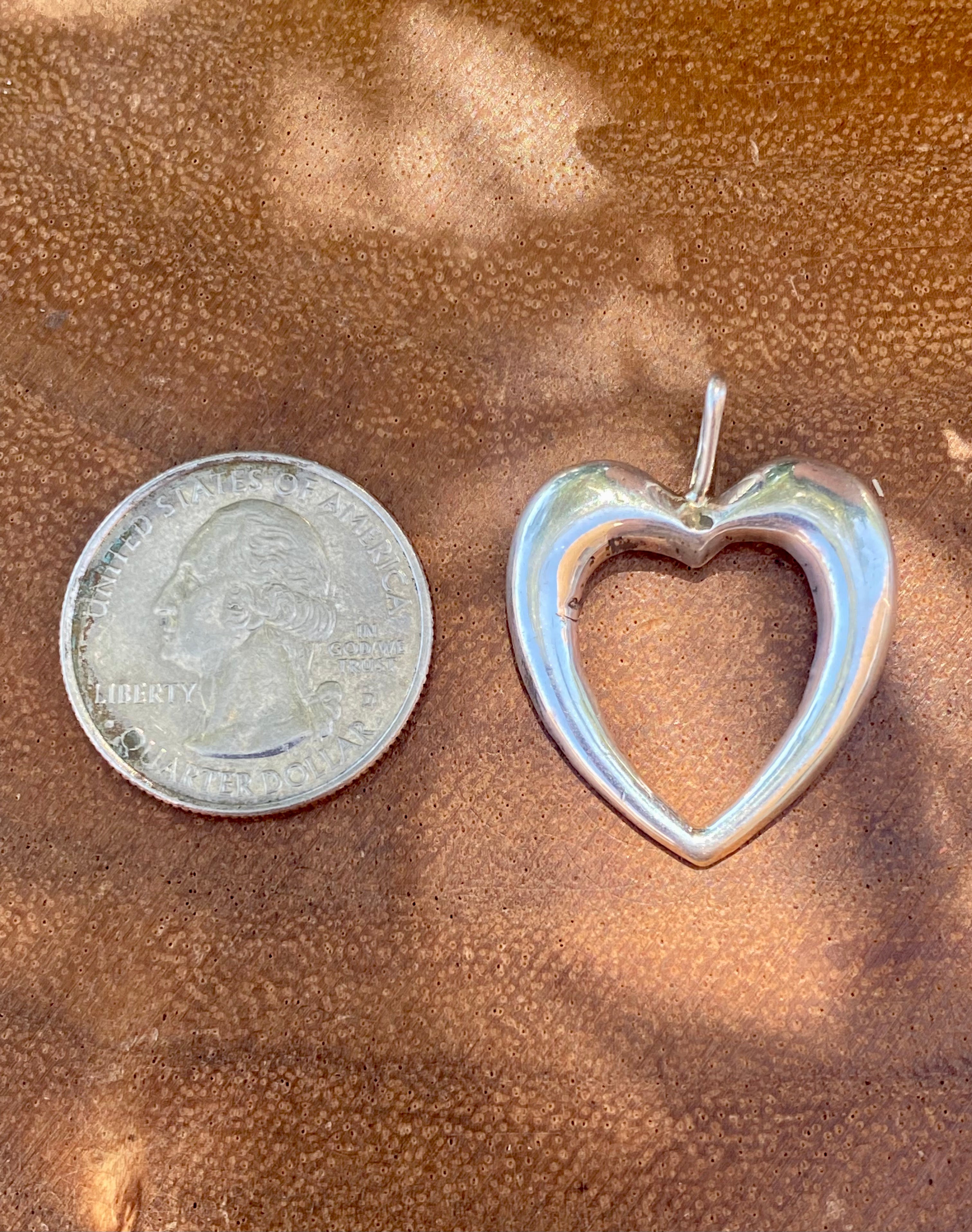 Navajo Made Sterling Silver Heart Pendant