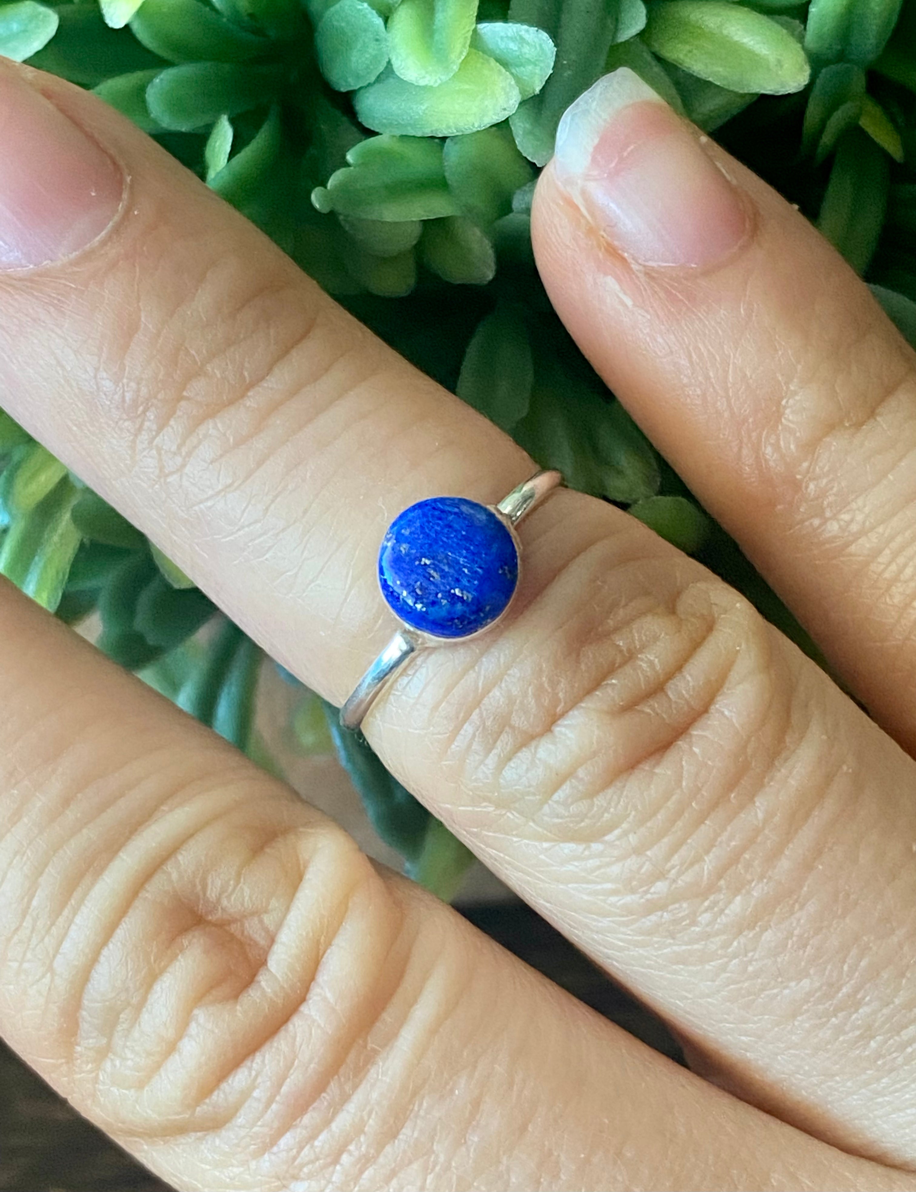 Angie Rosetta Lapis & Sterling Silver Ring Size 5.75