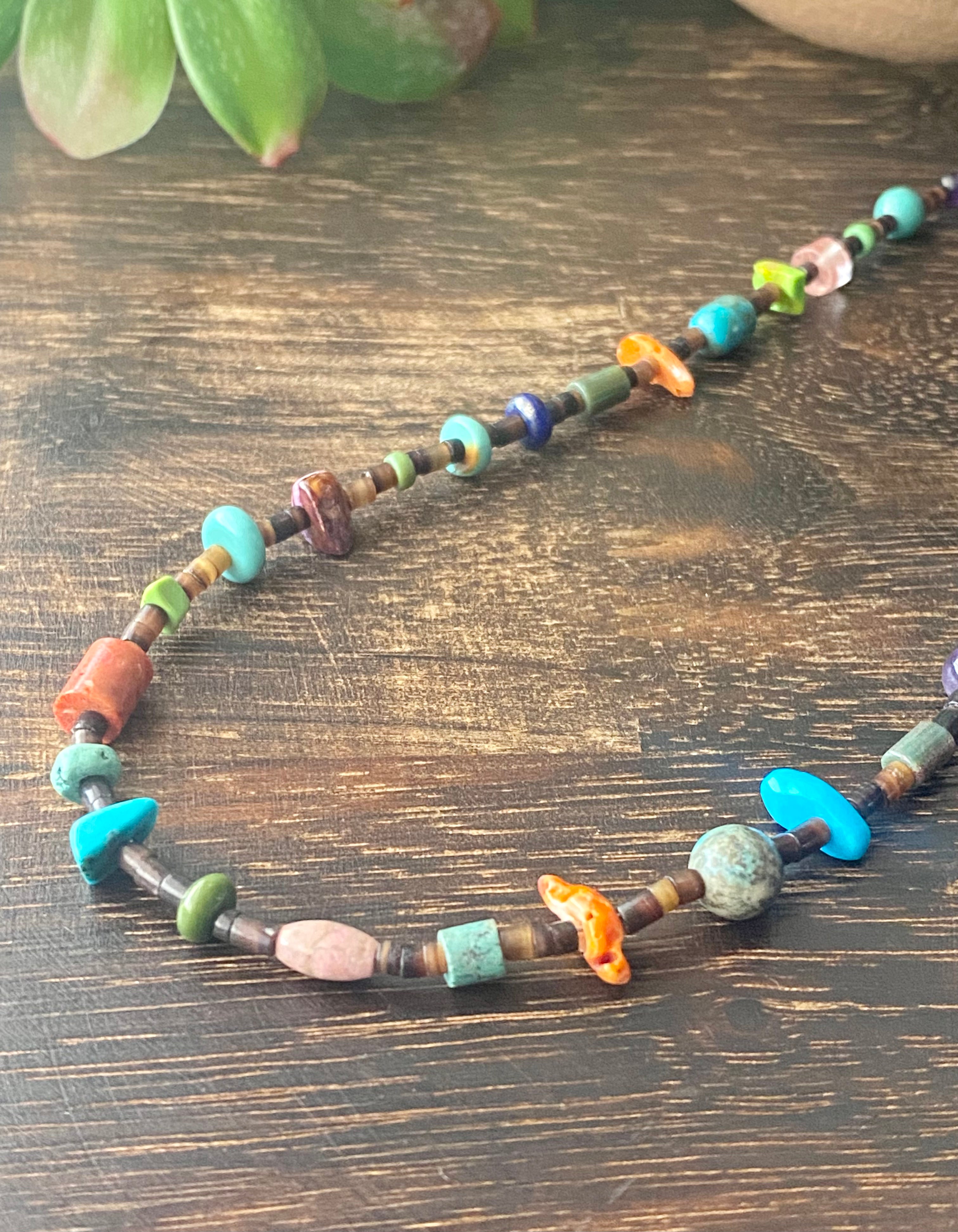 Navajo Made Multi Stone Fetish Necklace