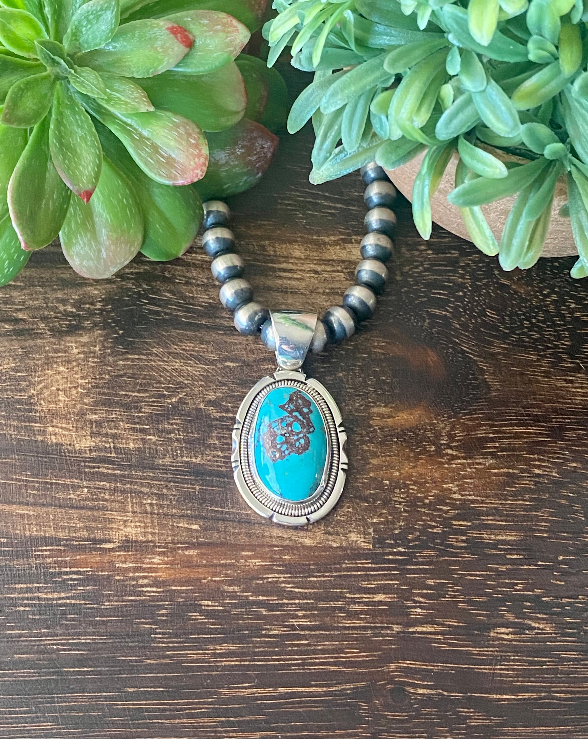 Wydell Billie Kingman Turquoise & Sterling Silver Pendant