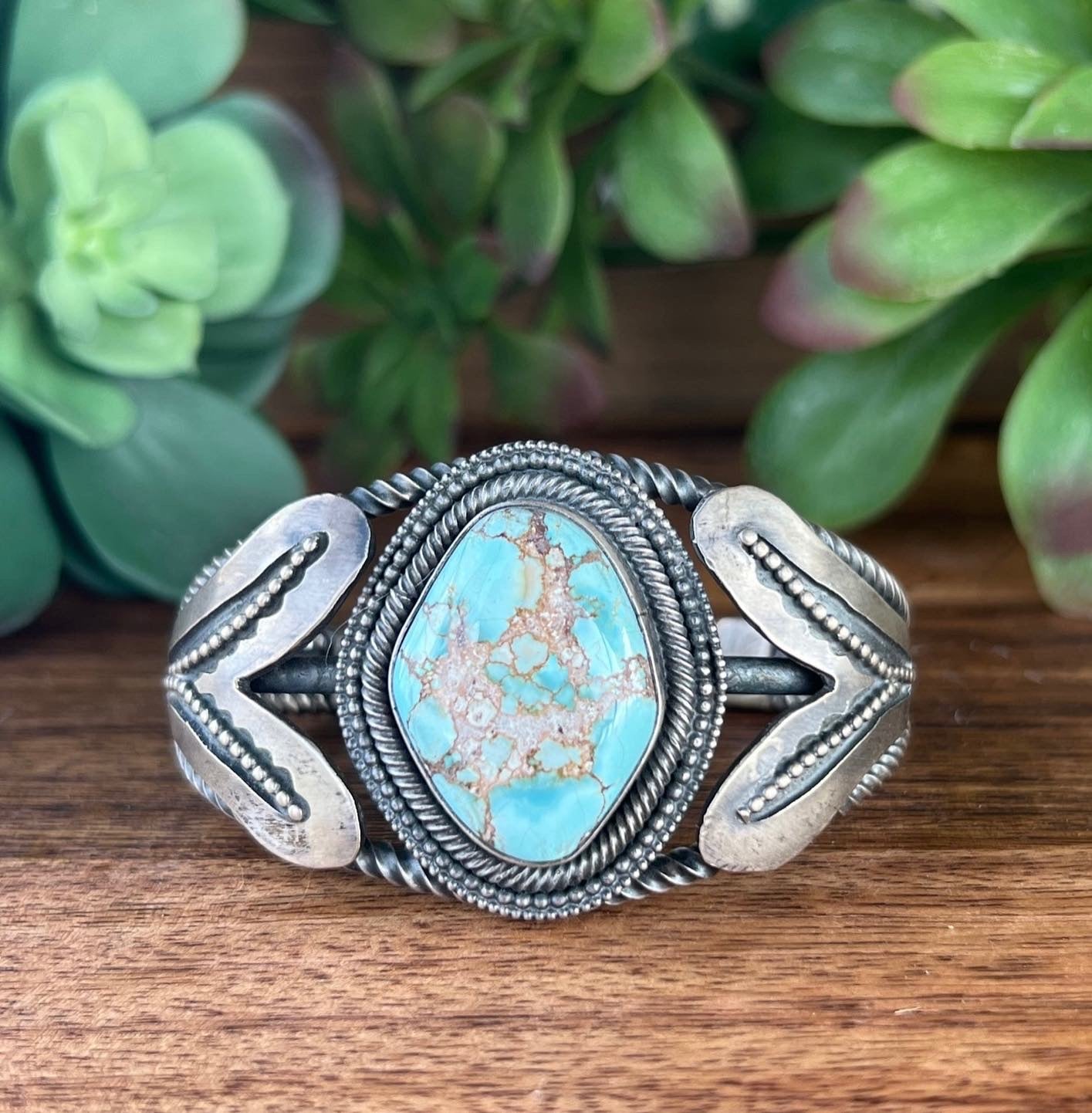 Bob Becenti Golden Hill’s Turquoise & Sterling Silver Cuff Bracelet