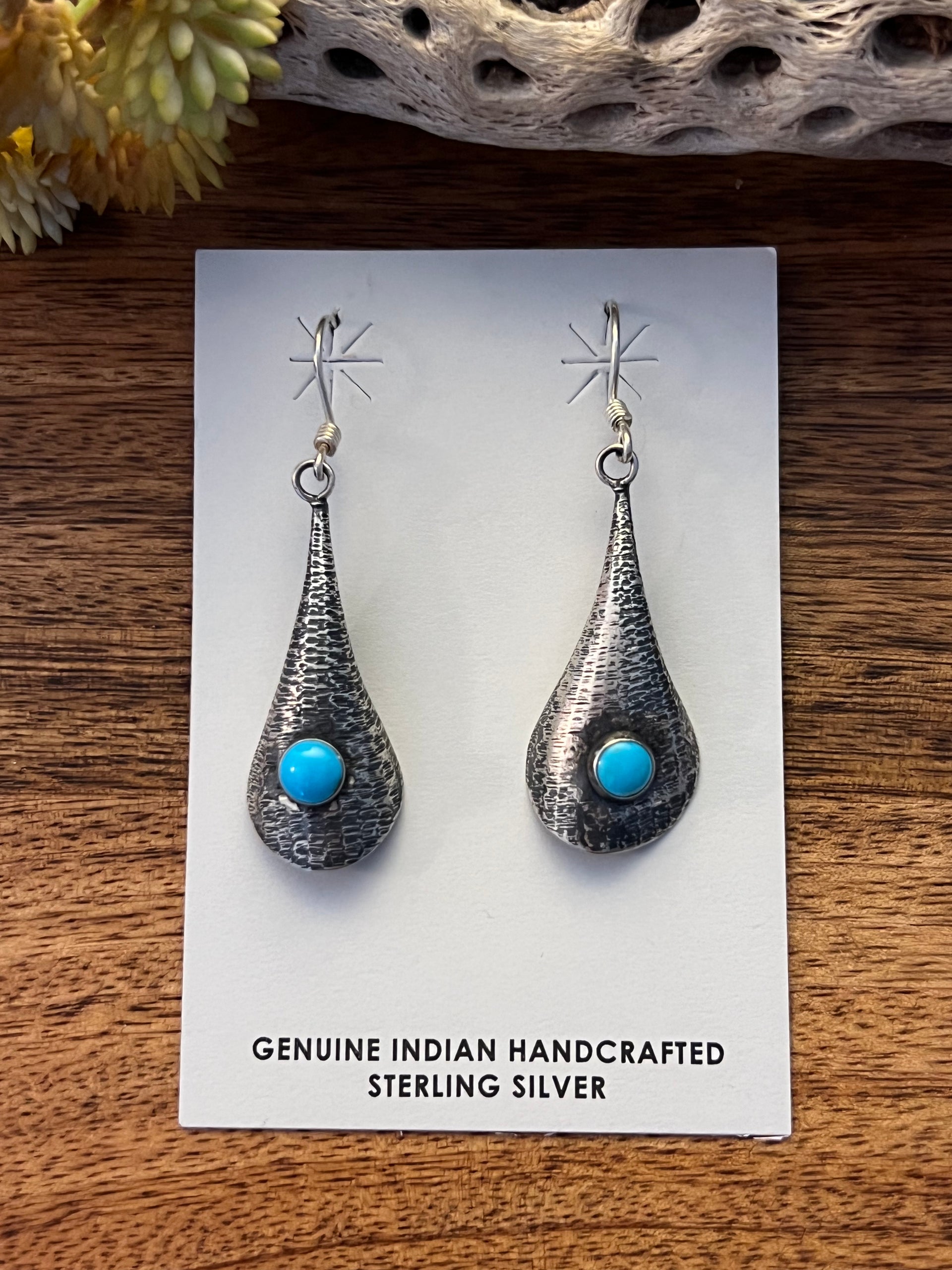 Harold Joe Turquoise & Sterling Silver Dangle Earrings