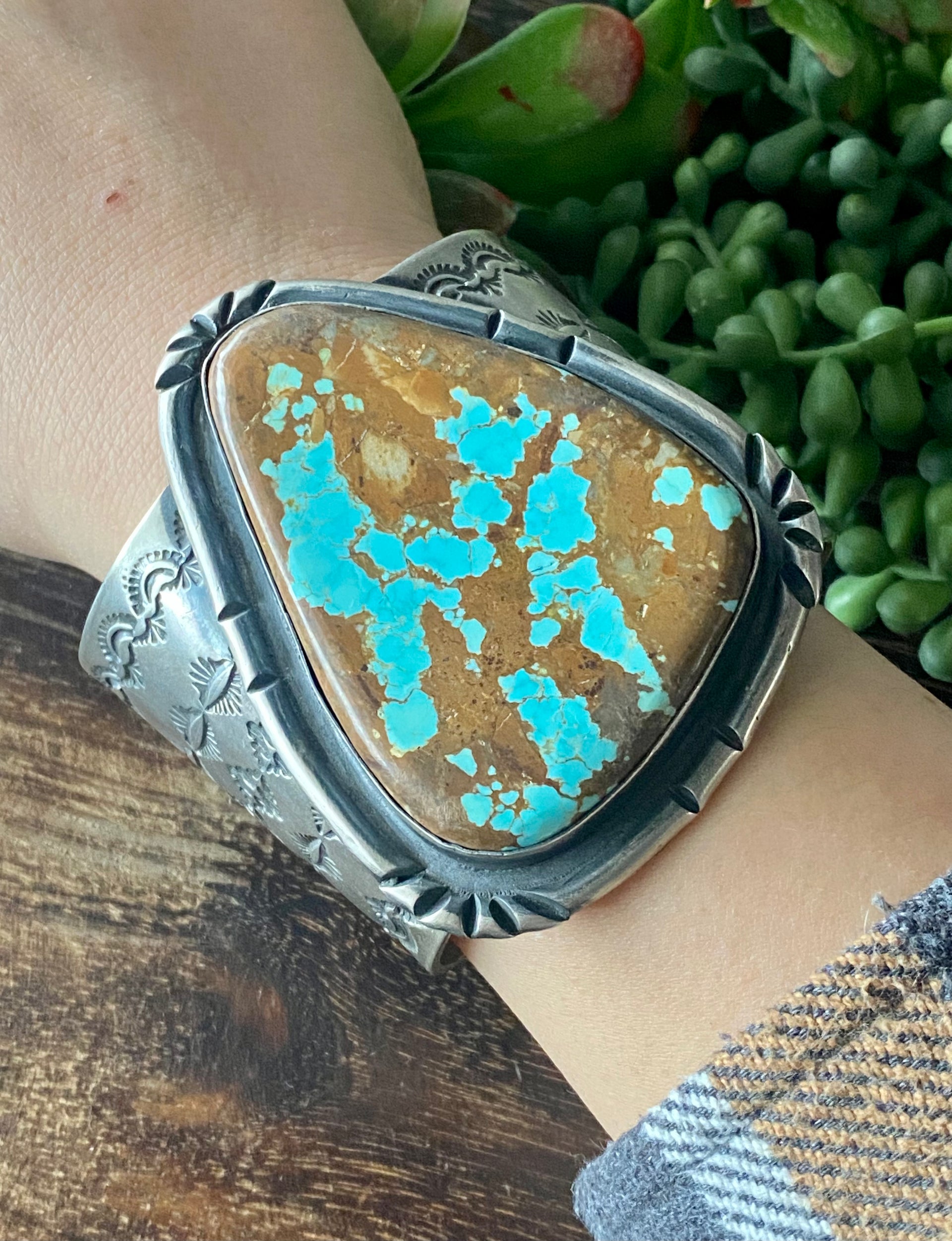 Chimney Butte #8 Turquoise & Sterling Silver Mega Cuff Bracelet