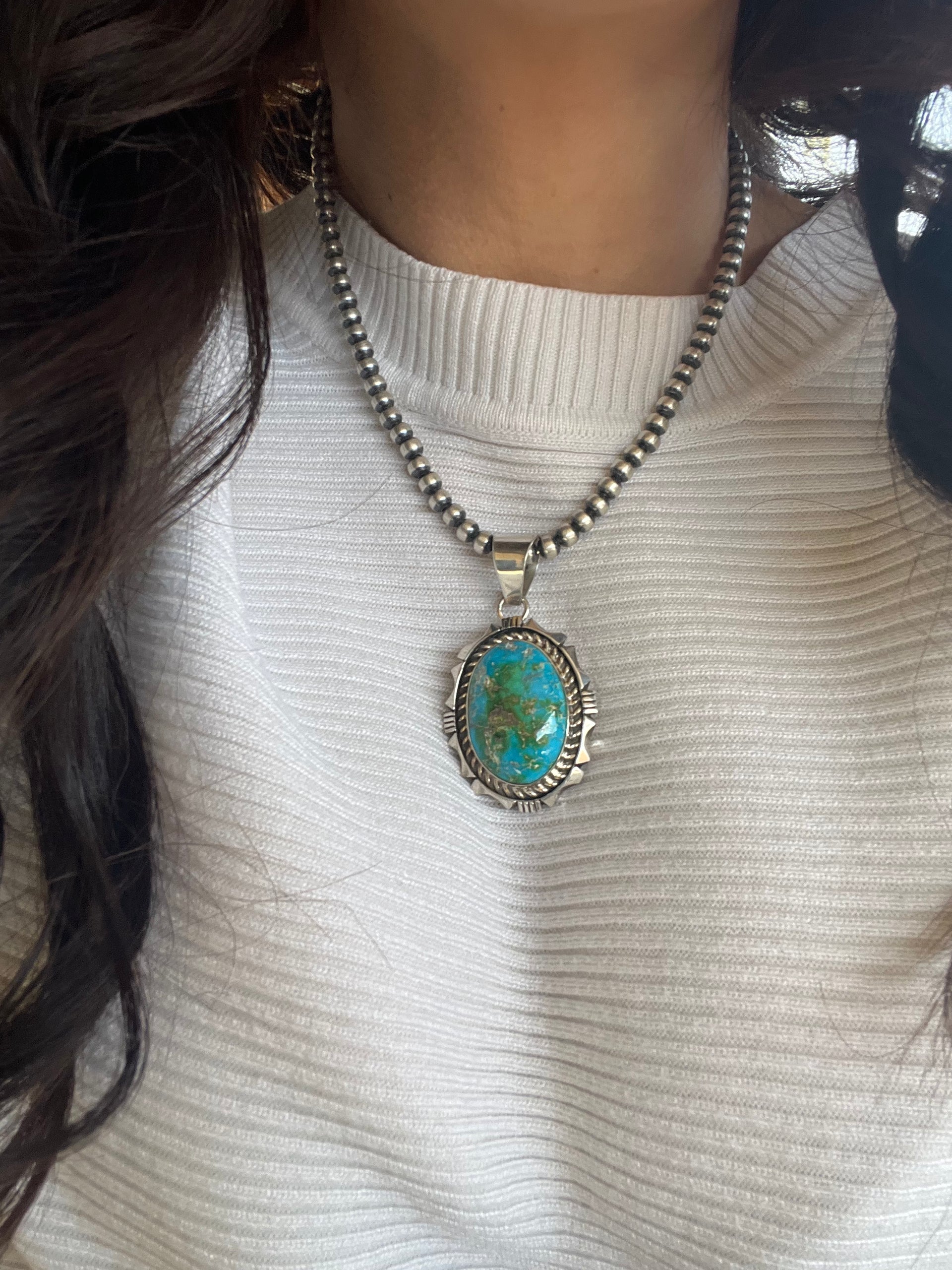 Eddie Secataro Sonoran Mountain Turquoise & Sterling Silver Pendant