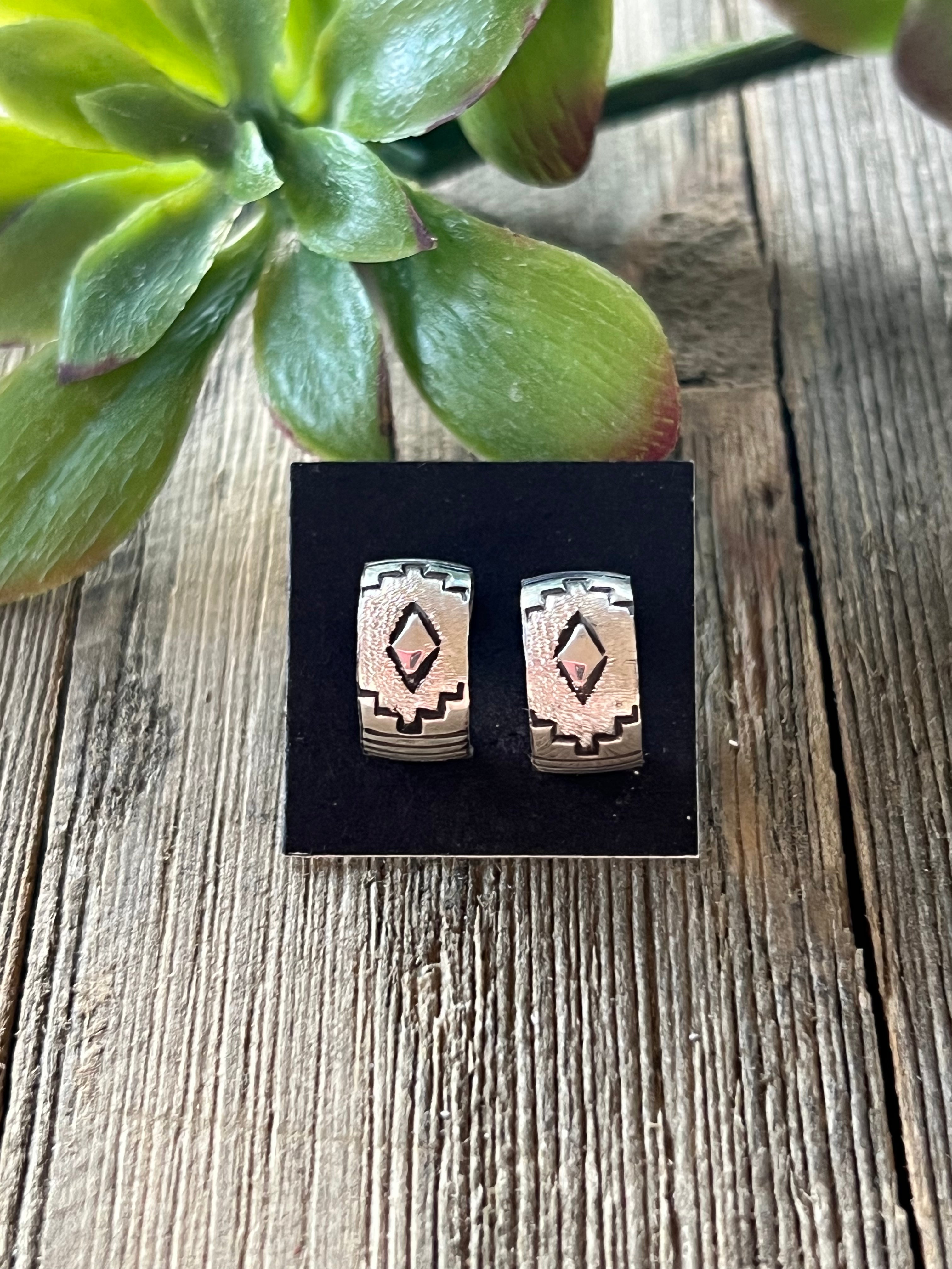 Navajo Made Sterling Silver Post Earrings