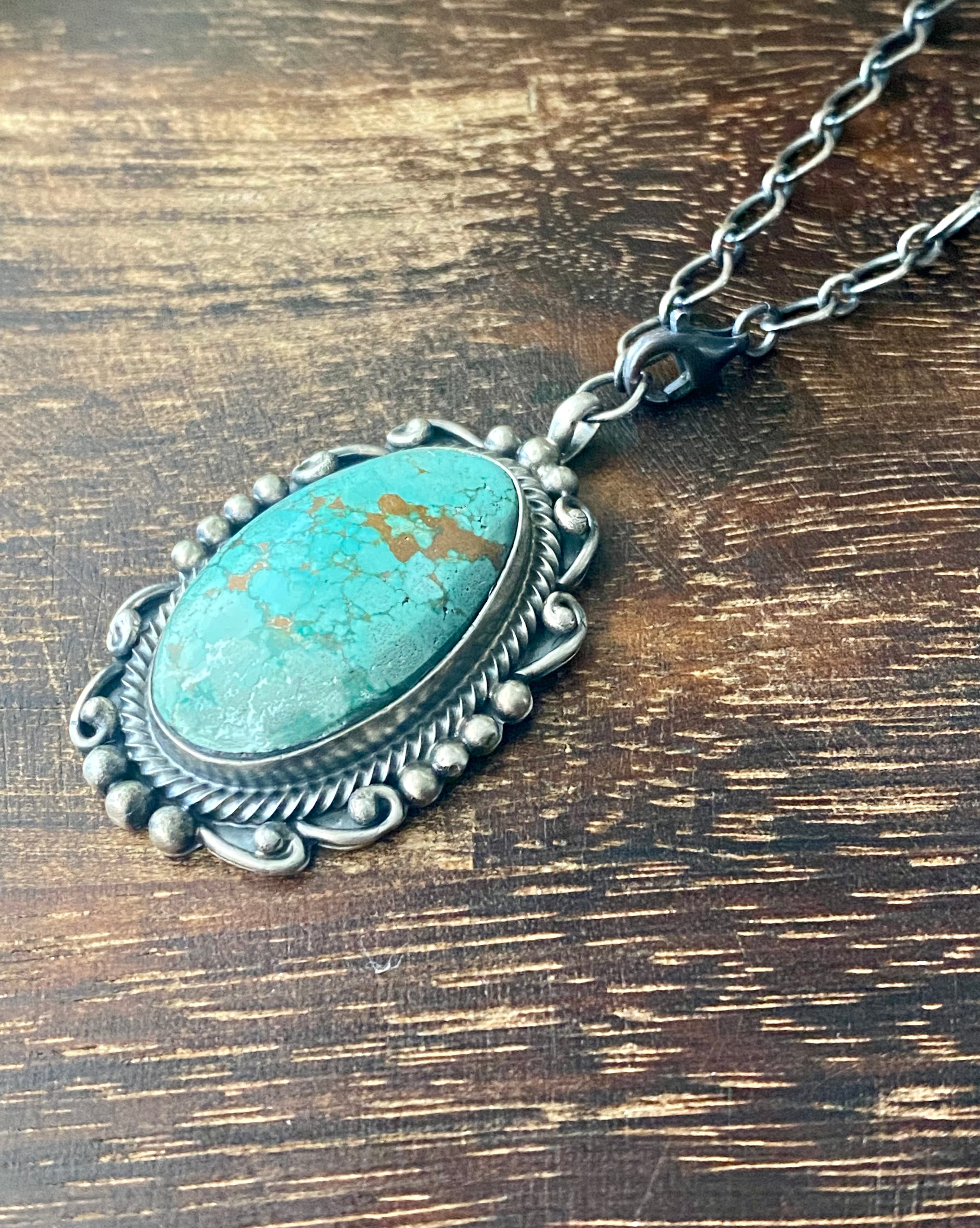 Sheila Becenti Dry Creek Turquoise & Sterling Silver Necklace