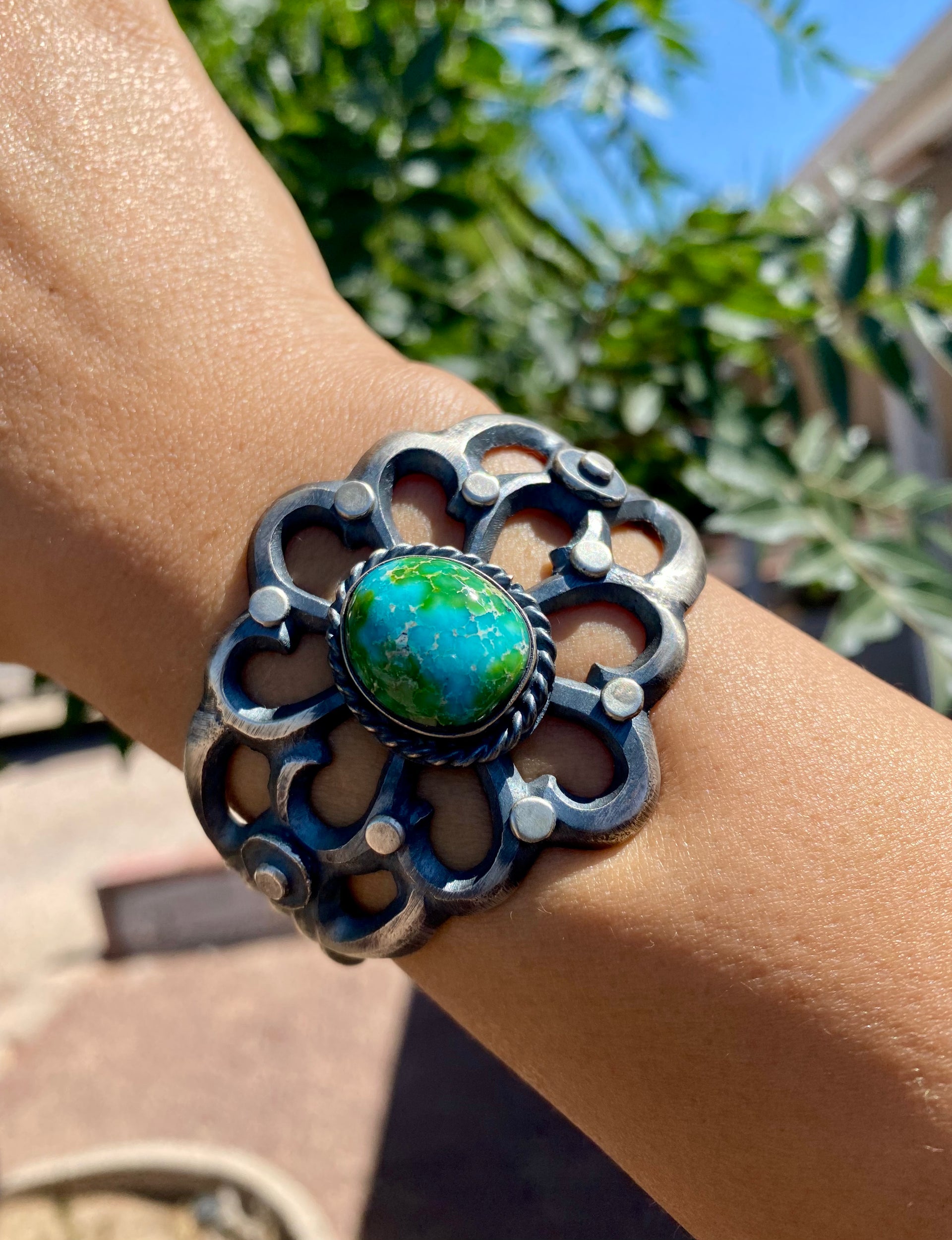 Chimney Butte Sonoran Mountain Turquoise & Sterling Silver Cuff Bracelet