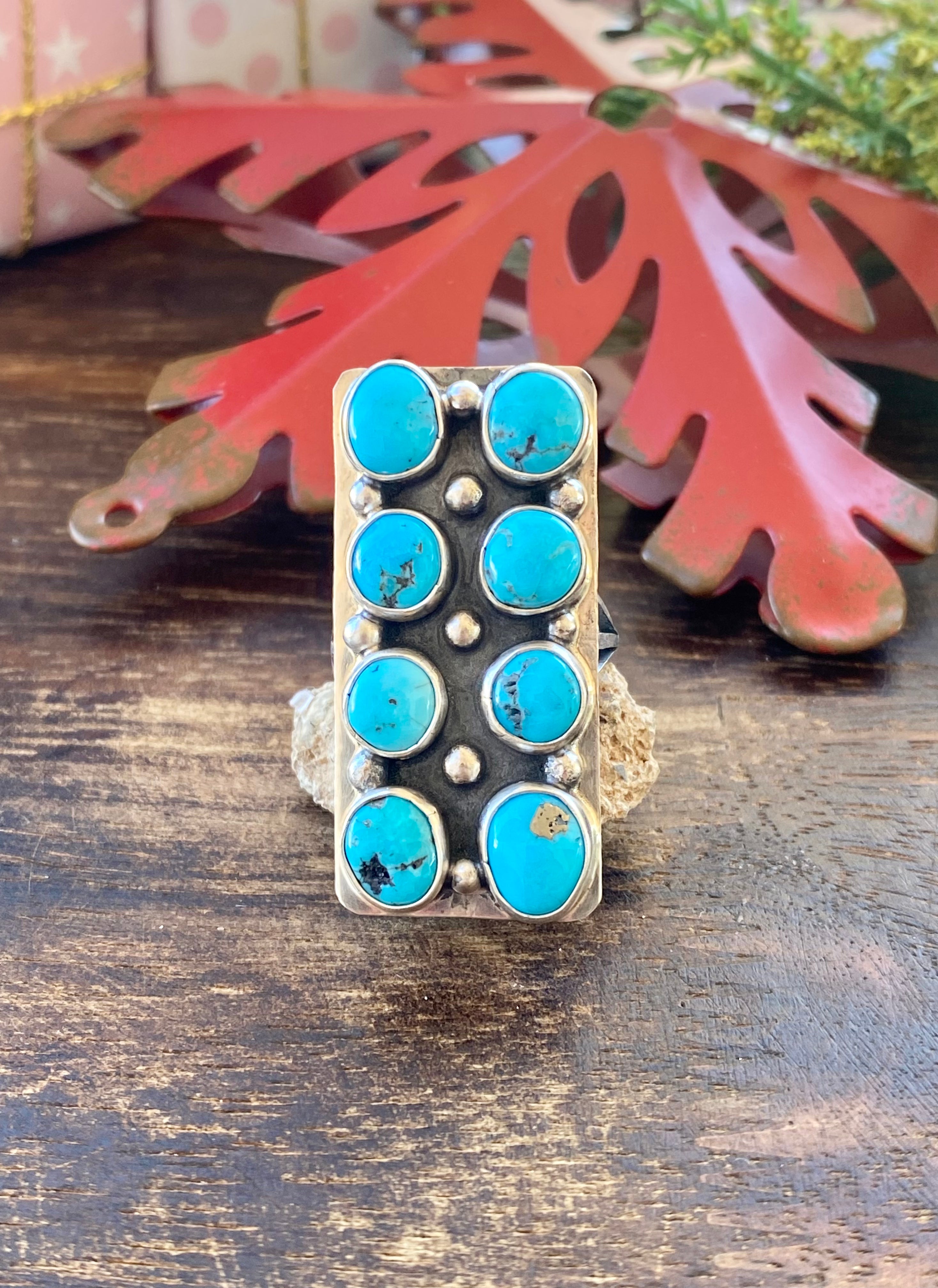 Navajo Made Kingman Turquoise & Sterling Silver Rings