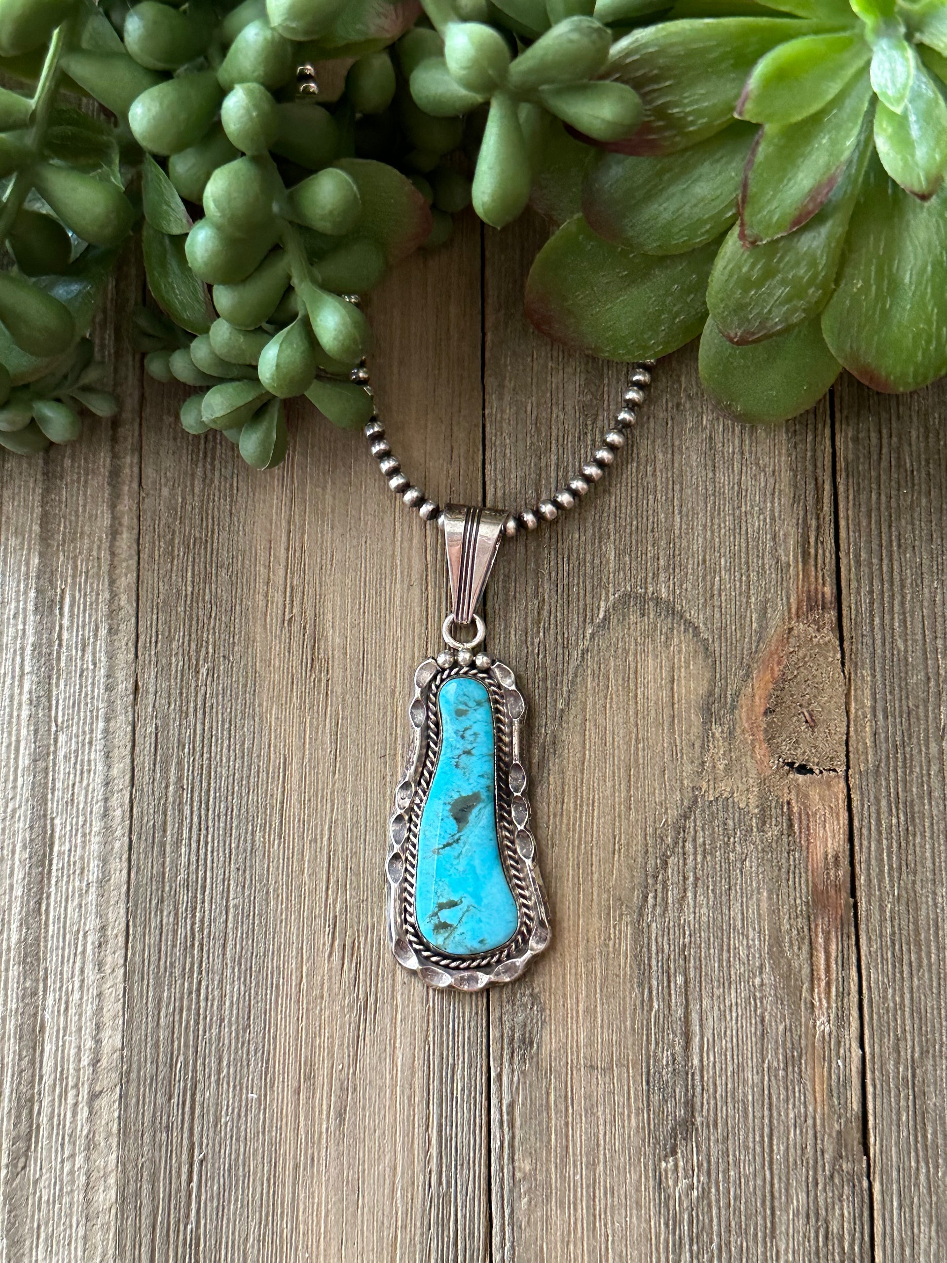 Sam YellowHair Kingman Turquoise & Sterling Silver Pendant