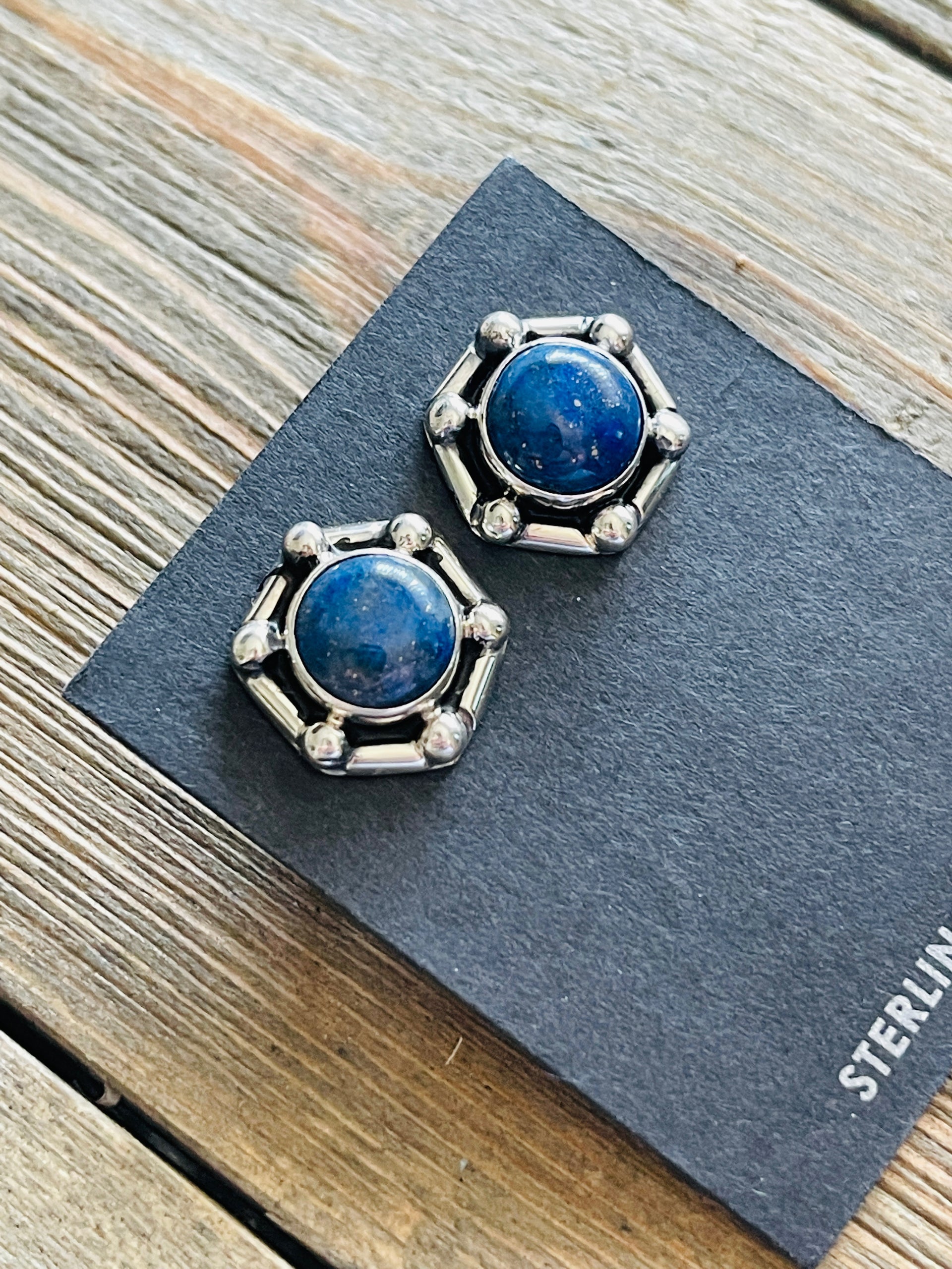 M. Silversmith Lapis & Sterling Silver Post Earrings