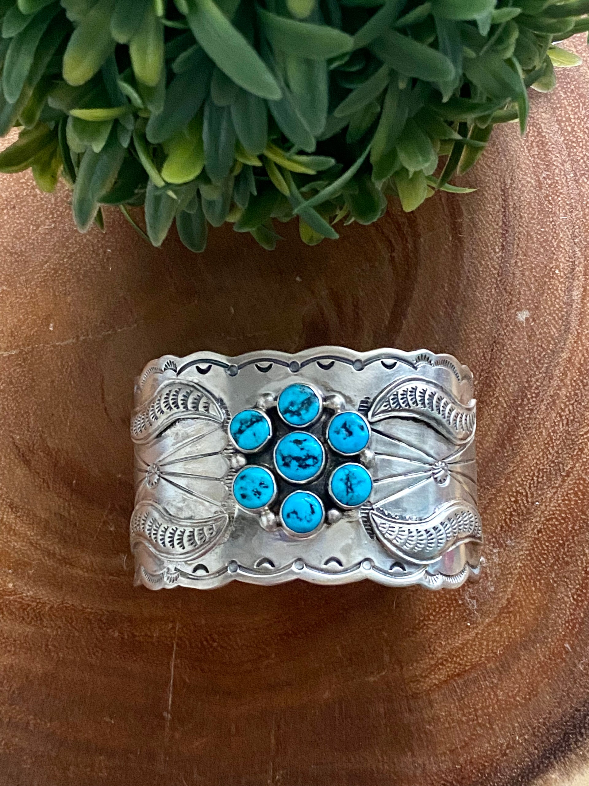 Sheila Tso Kingman Turquoise & Sterling Silver Cuff Bracelet
