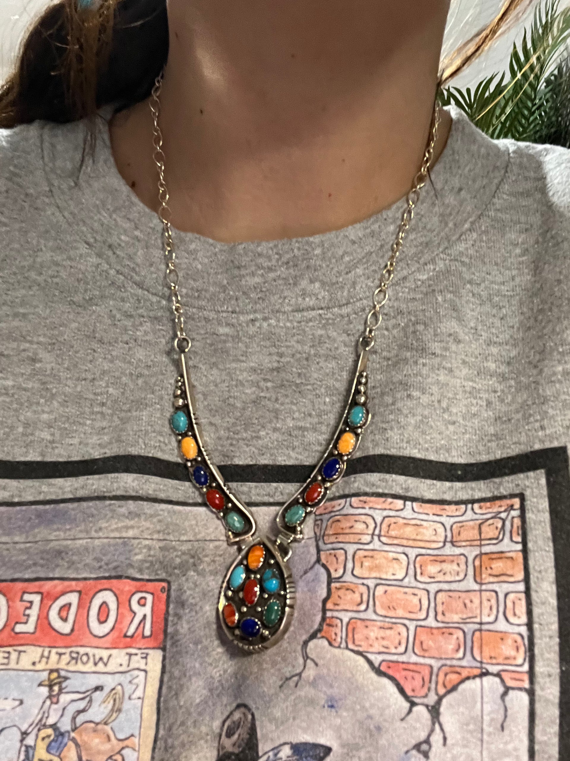 Emer Thompson Multi Stone & Sterling Silver Cluster Necklace Set