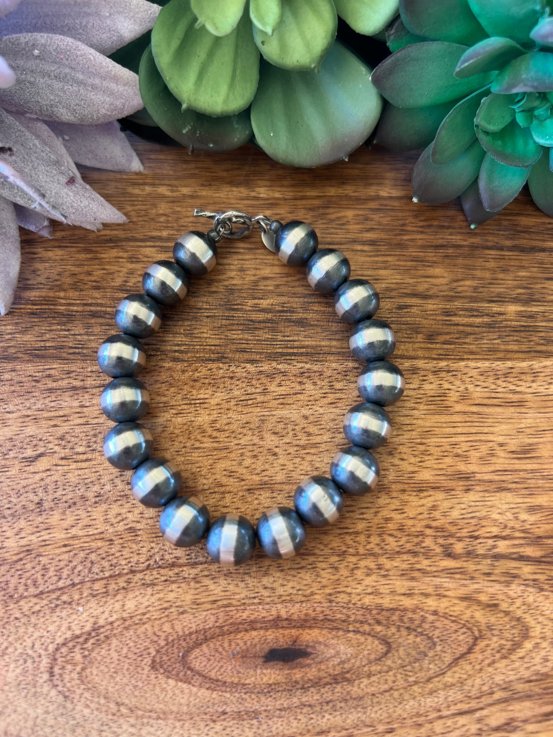 Navajo Strung Sterling Silver 12 Jumbo Pearl Bracelets