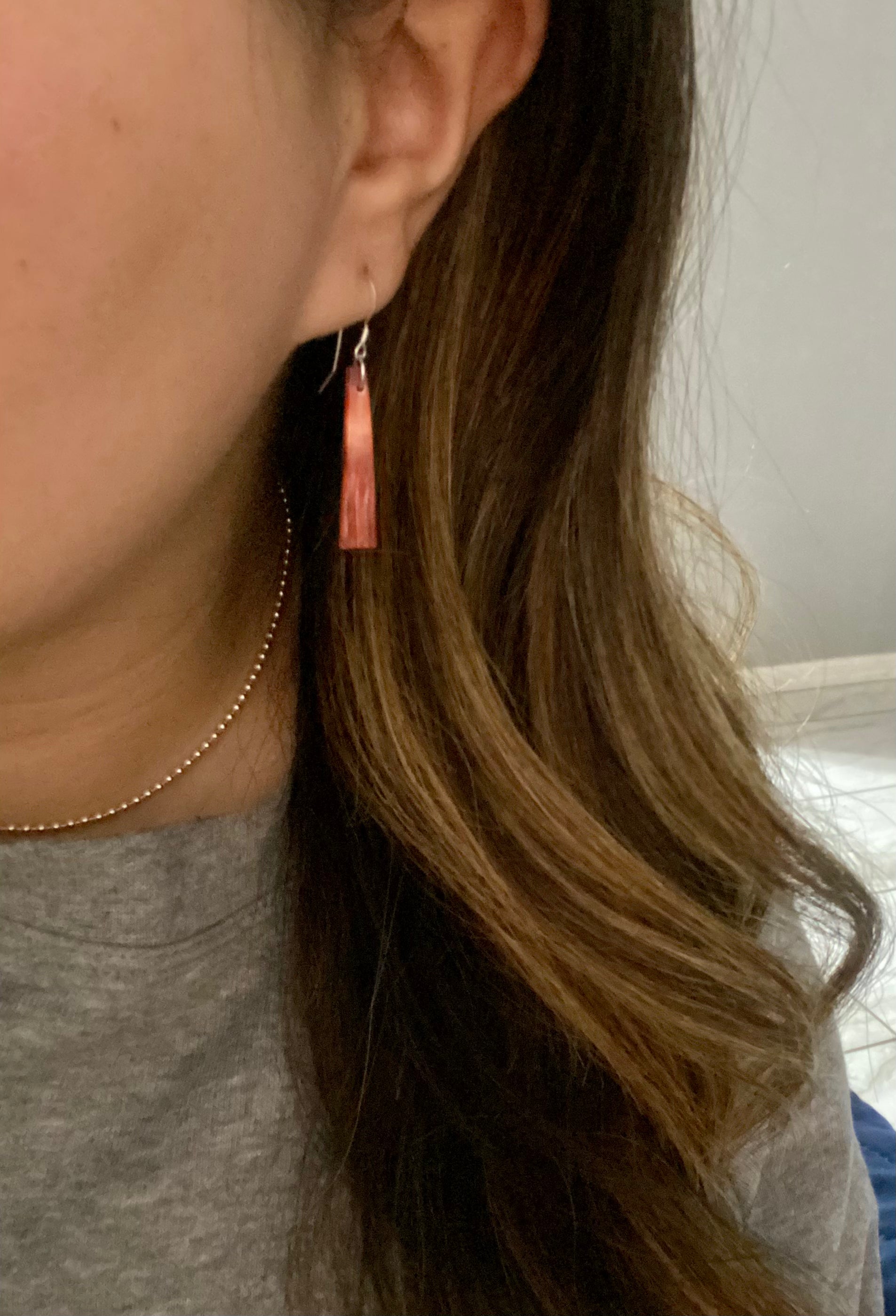 Navajo Made Spiny Oys & Sterling Silver Slab Dangle Earrings