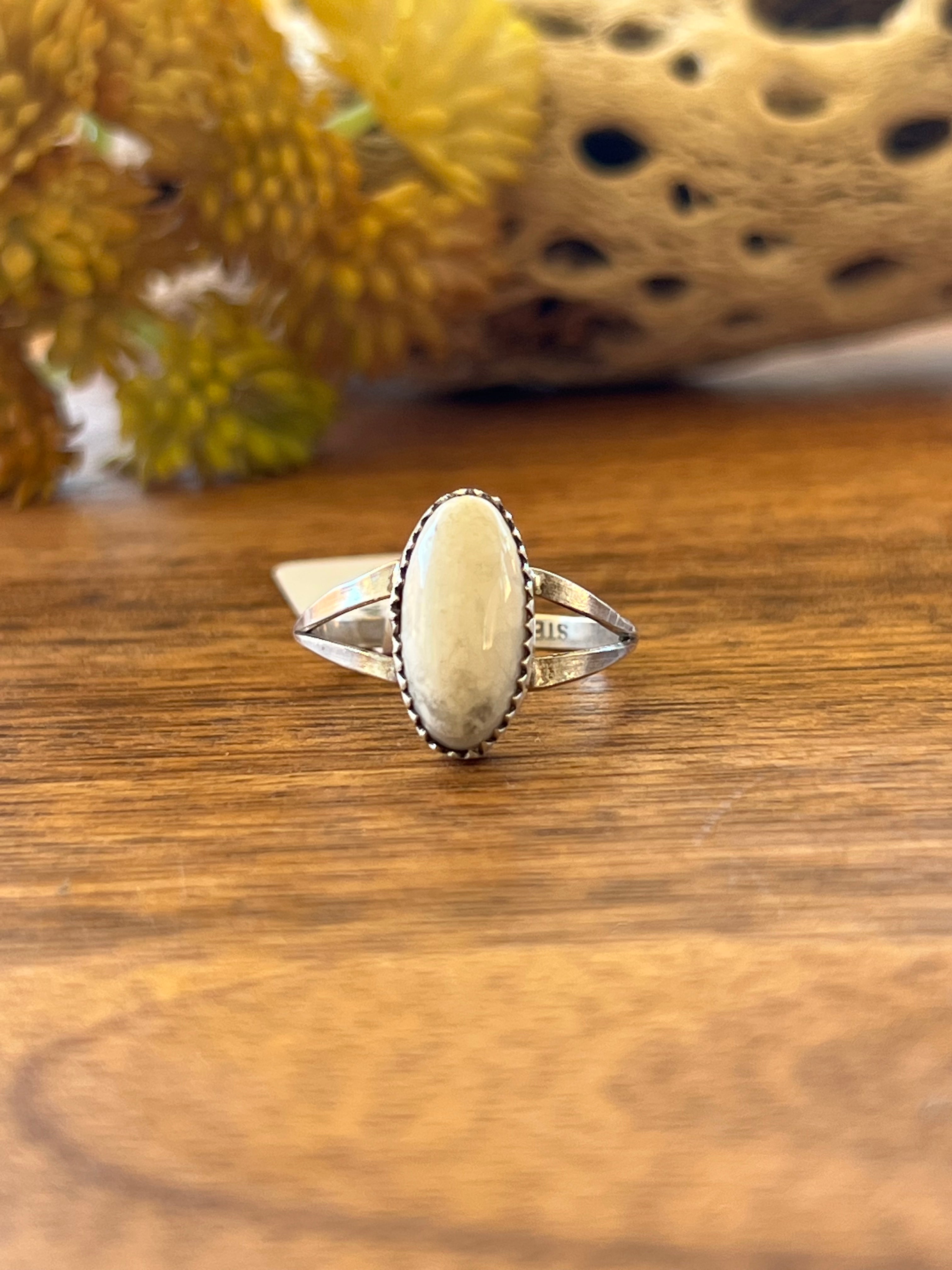 Harris Largo Howlite & Sterling Silver Ring Size 8