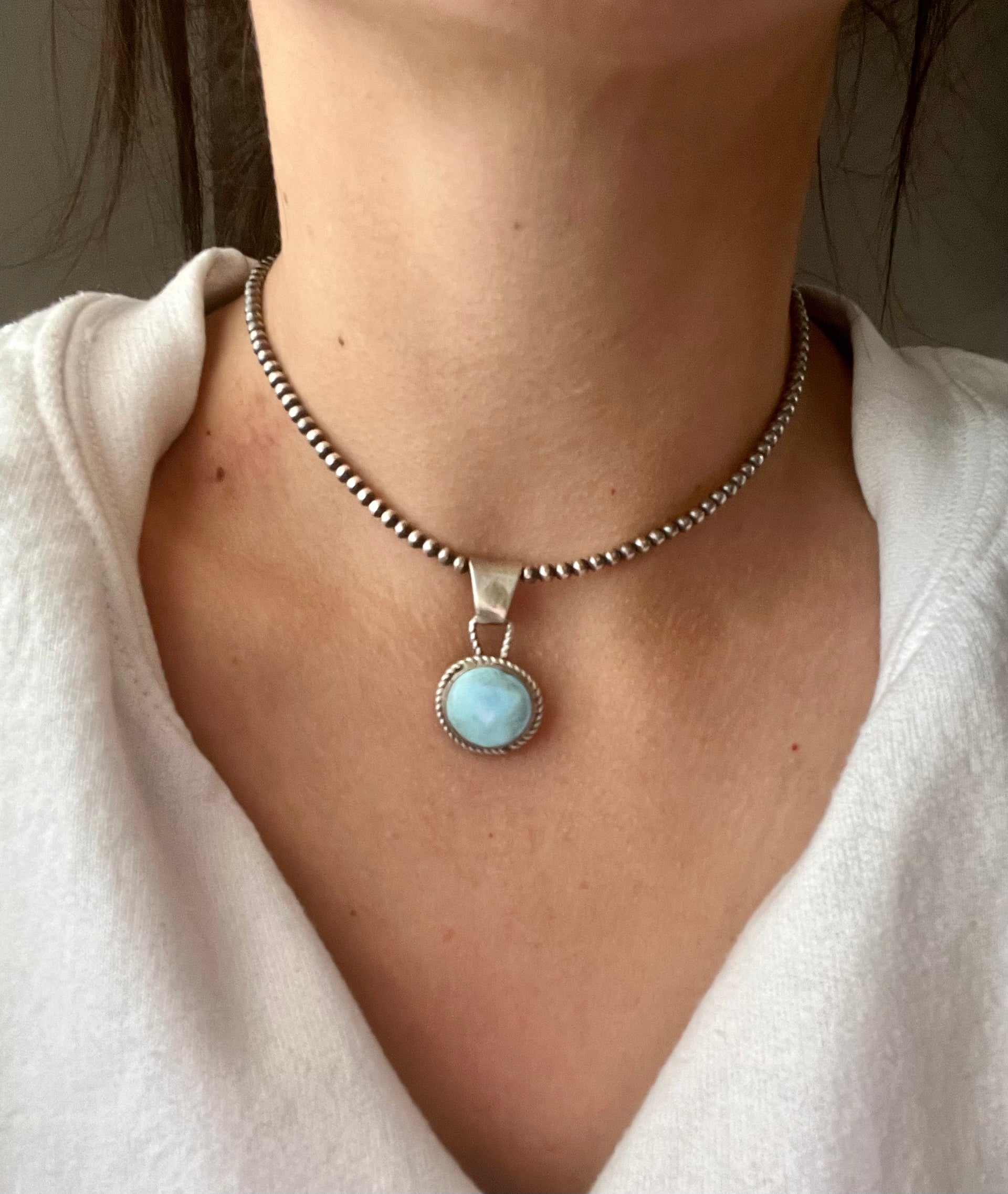 Navajo Made Golden Hill’s Turquoise & Sterling Silver Pendant