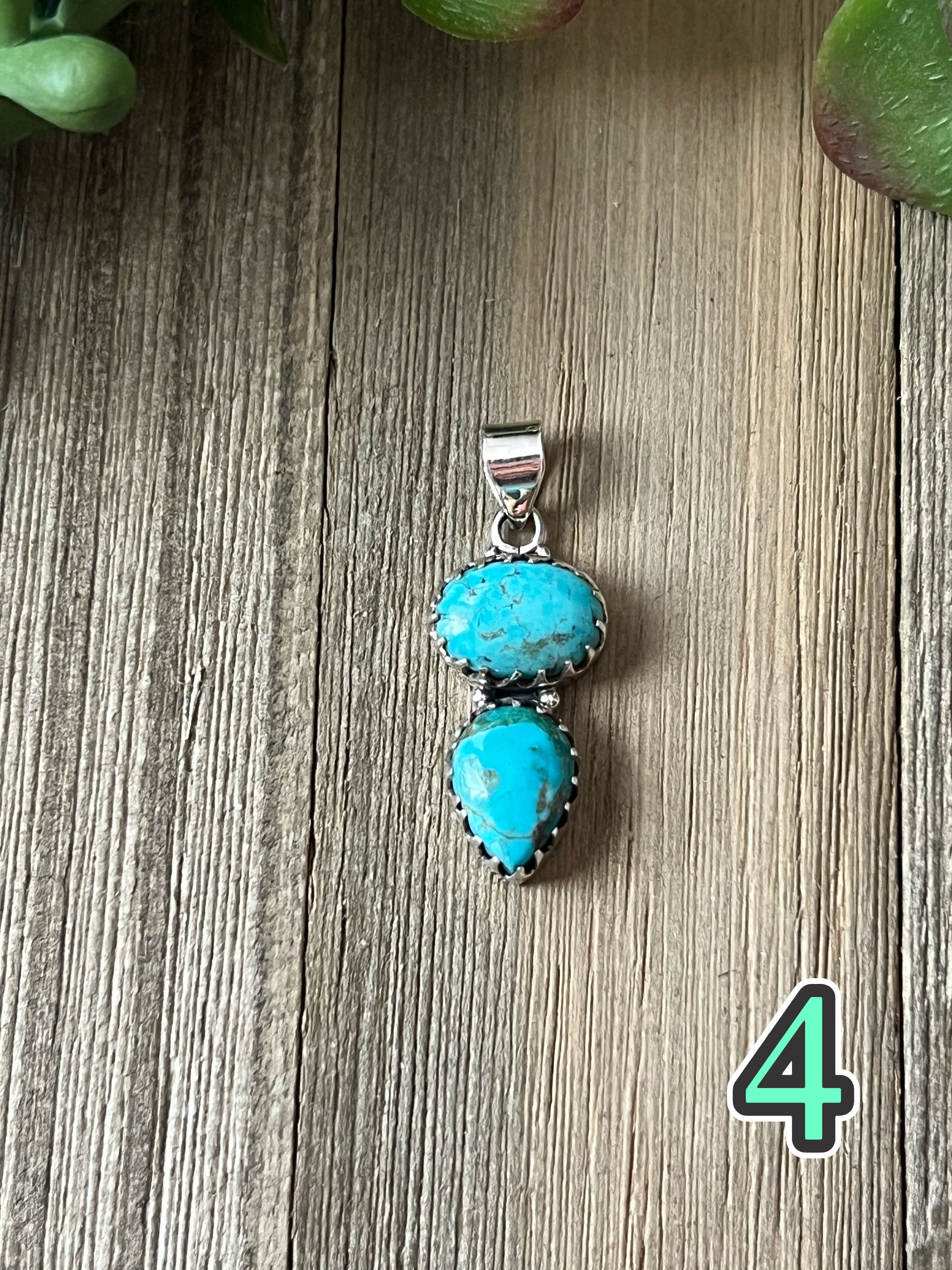Southwest Made Turquoise & Sterling Silver Pendant