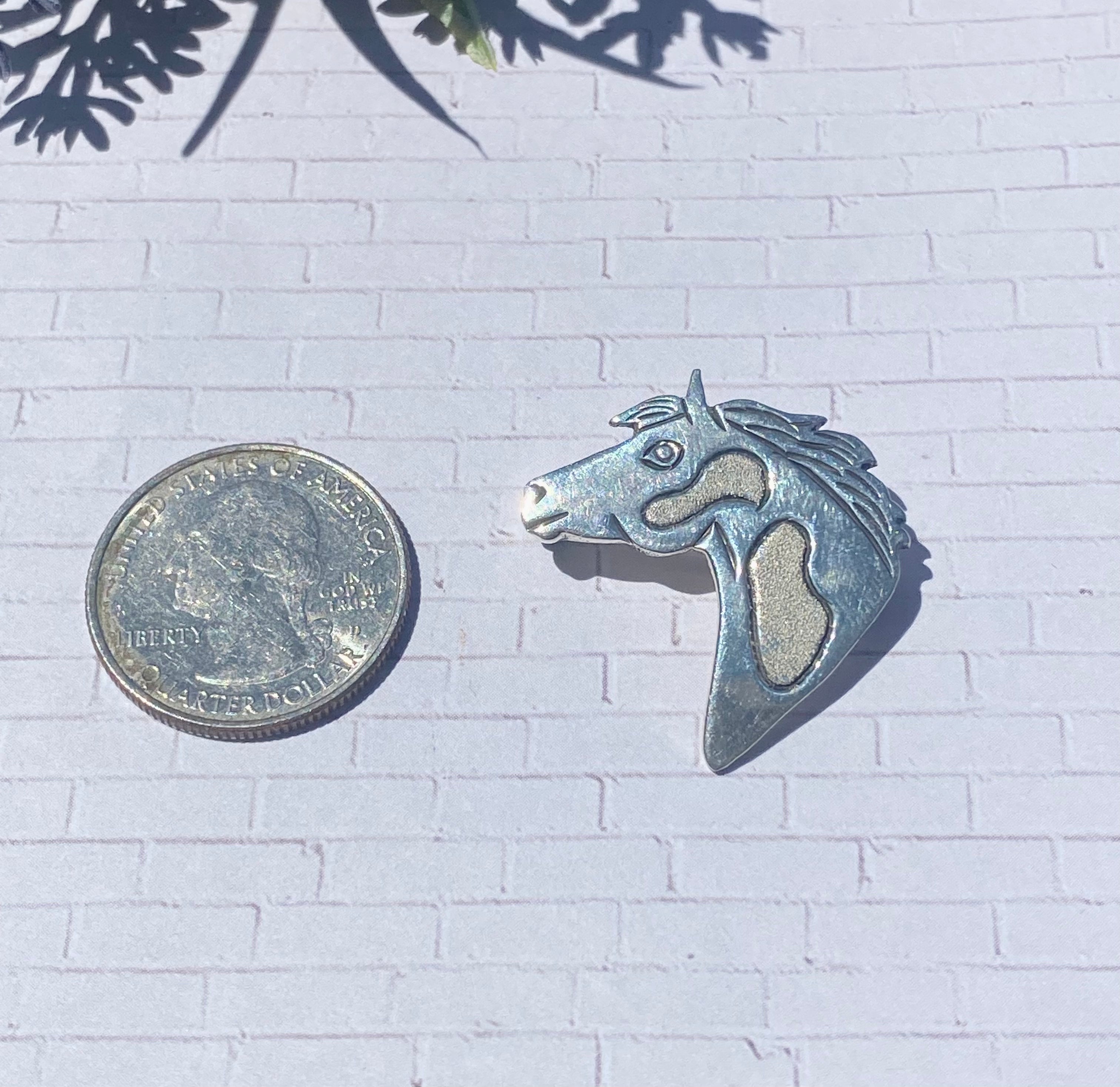 Navajo Made Sterling Silver Horse Pin