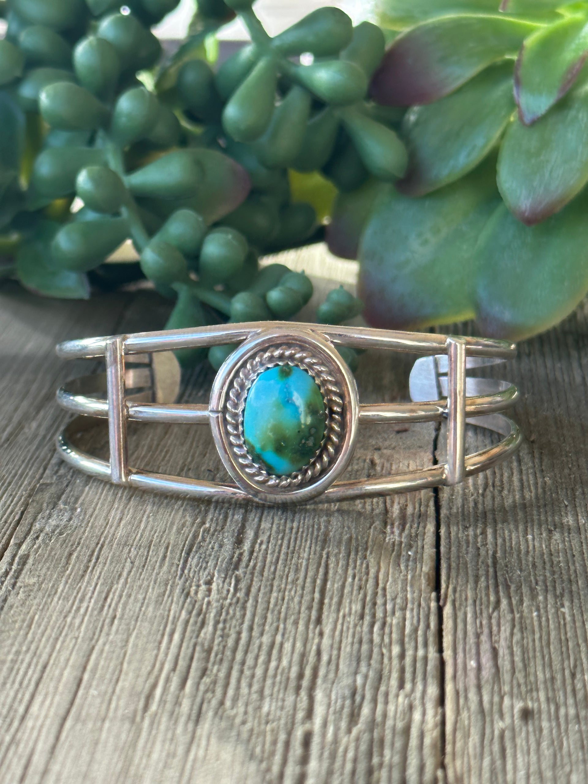 Navajo Made Sonoran Gold & Sterling Silver Cuff Bracelet