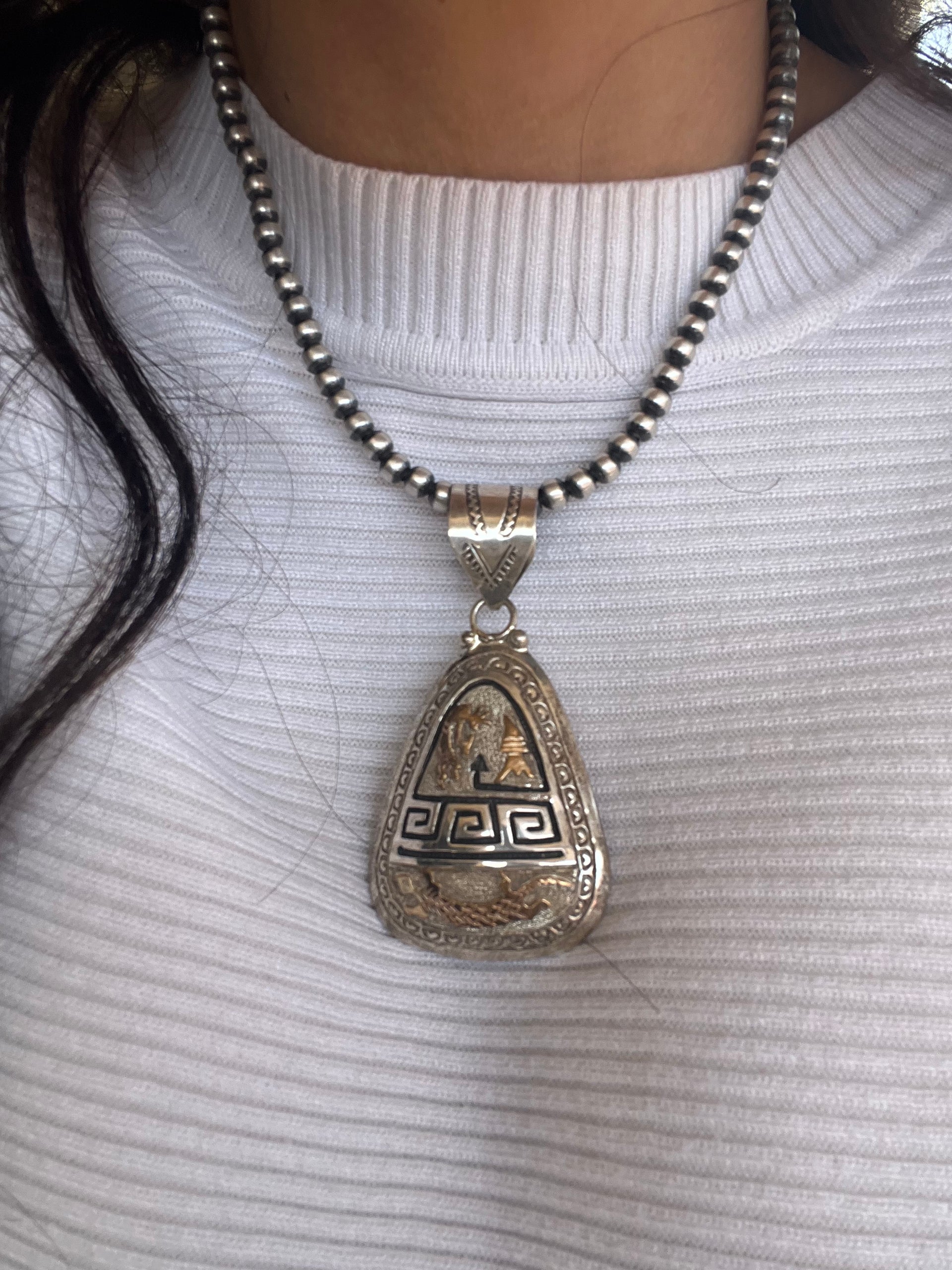 Alonzo Mariano 12k Gold & Sterling Silver Pendant