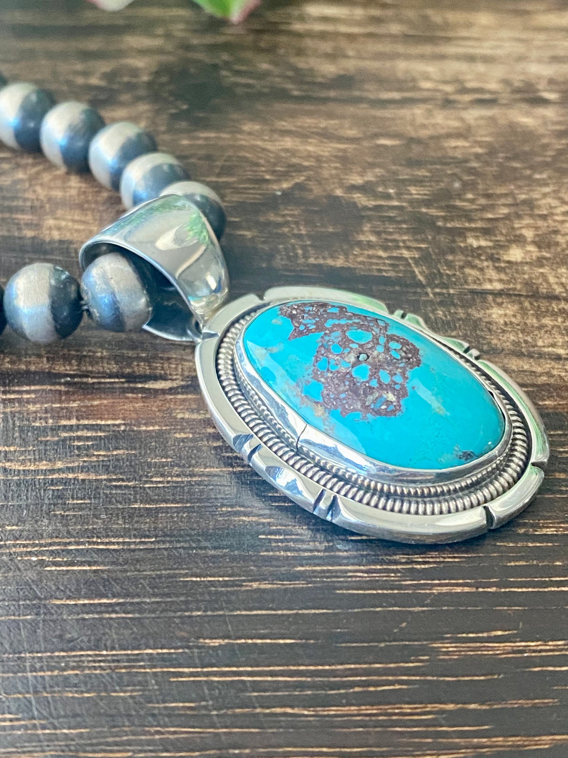 Wydell Billie Kingman Turquoise & Sterling Silver Pendant