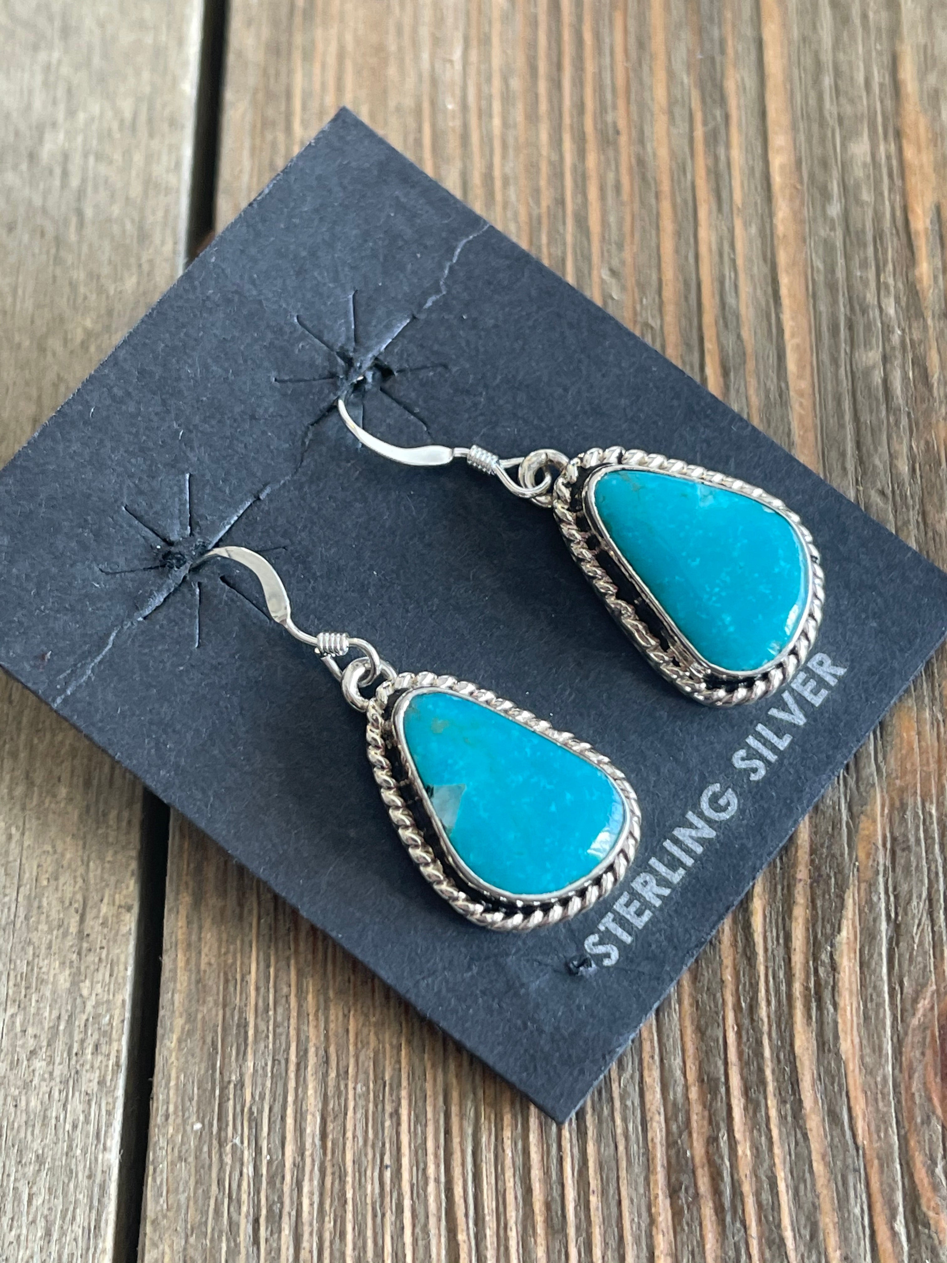 Navajo Turquoise & Sterling Silver Dangles